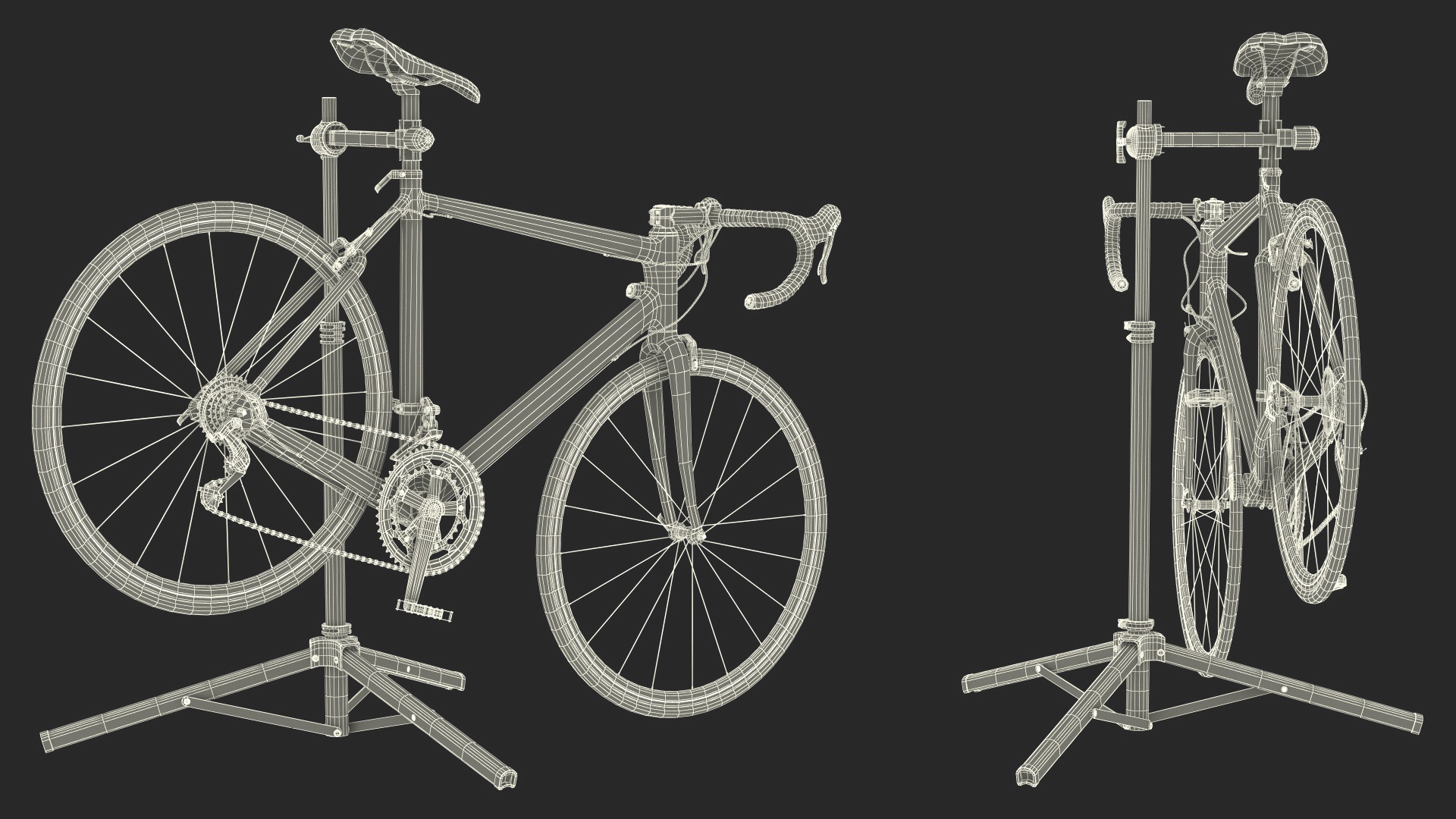 3D model Road Bicycle on a Repair Stand