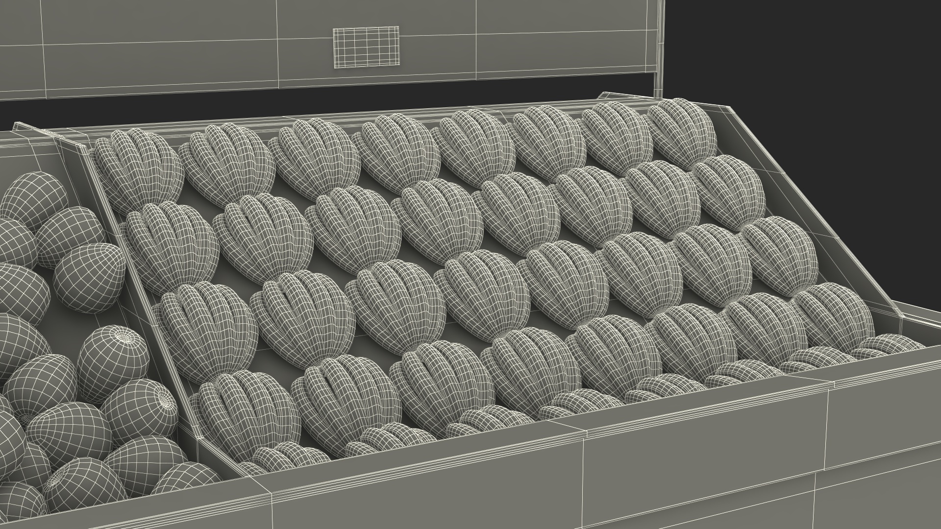 3D model An Elderly Man Near A Fruit Counter