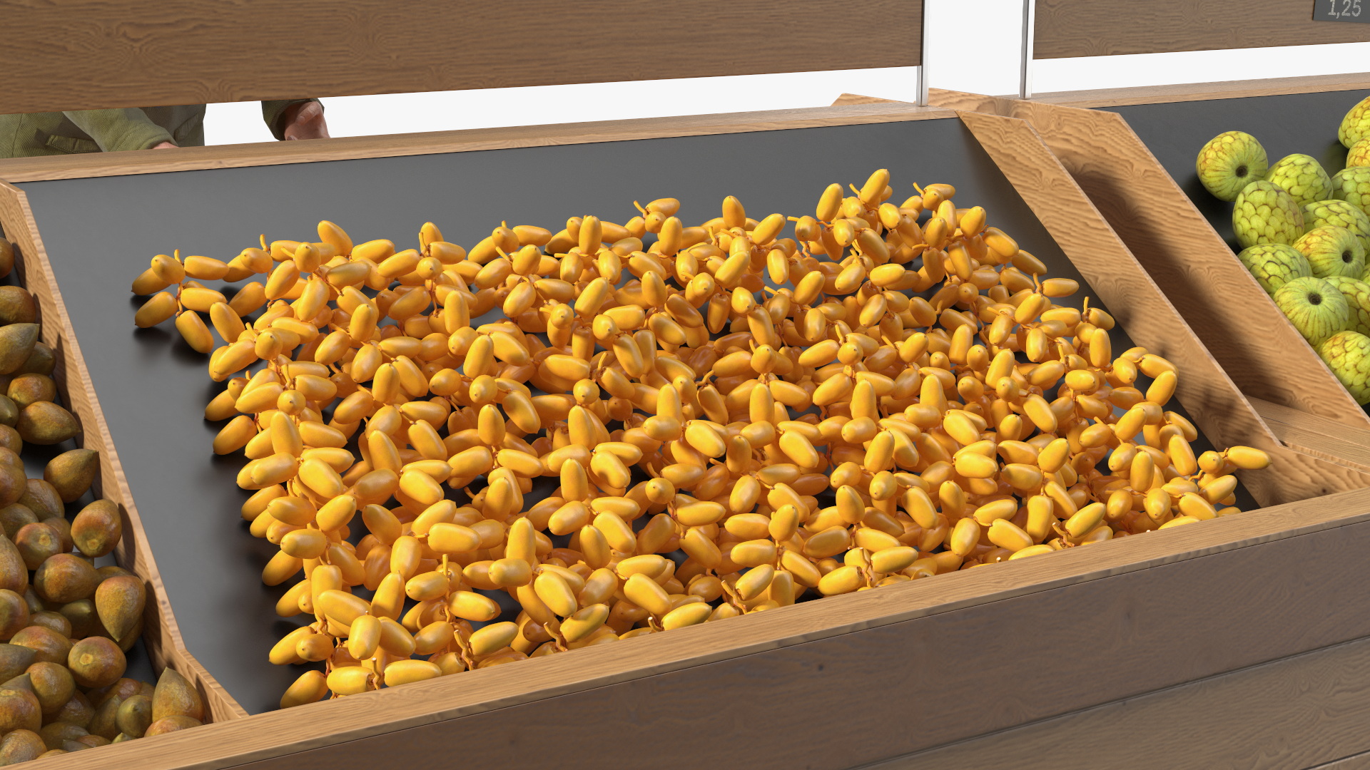 3D model An Elderly Man Near A Fruit Counter
