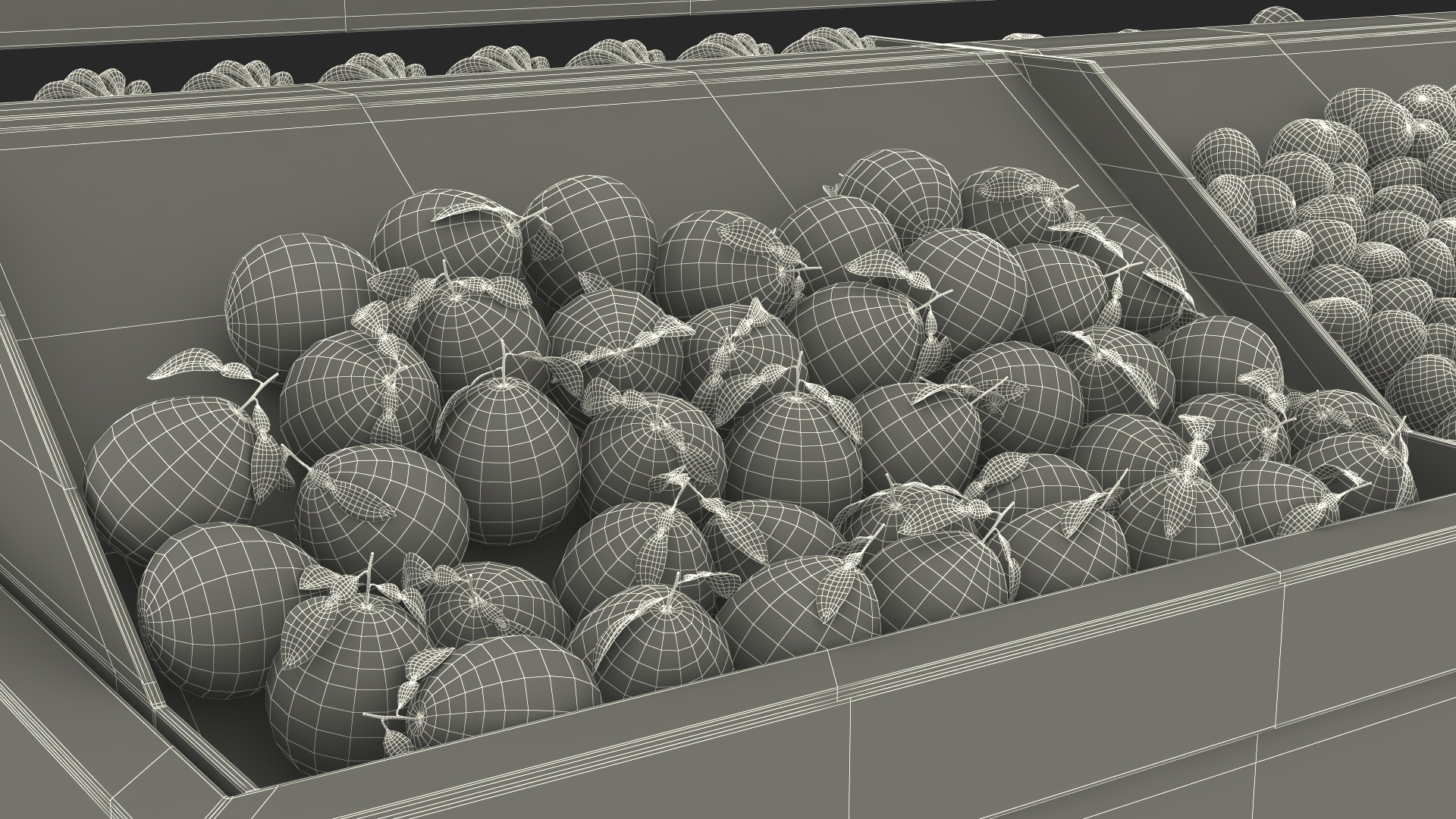 3D model An Elderly Man Near A Fruit Counter