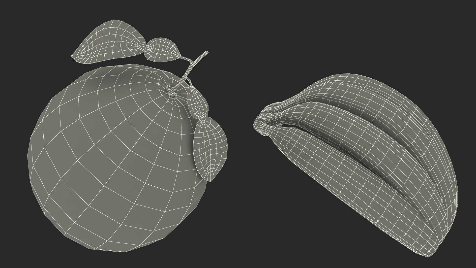 3D model An Elderly Man Near A Fruit Counter