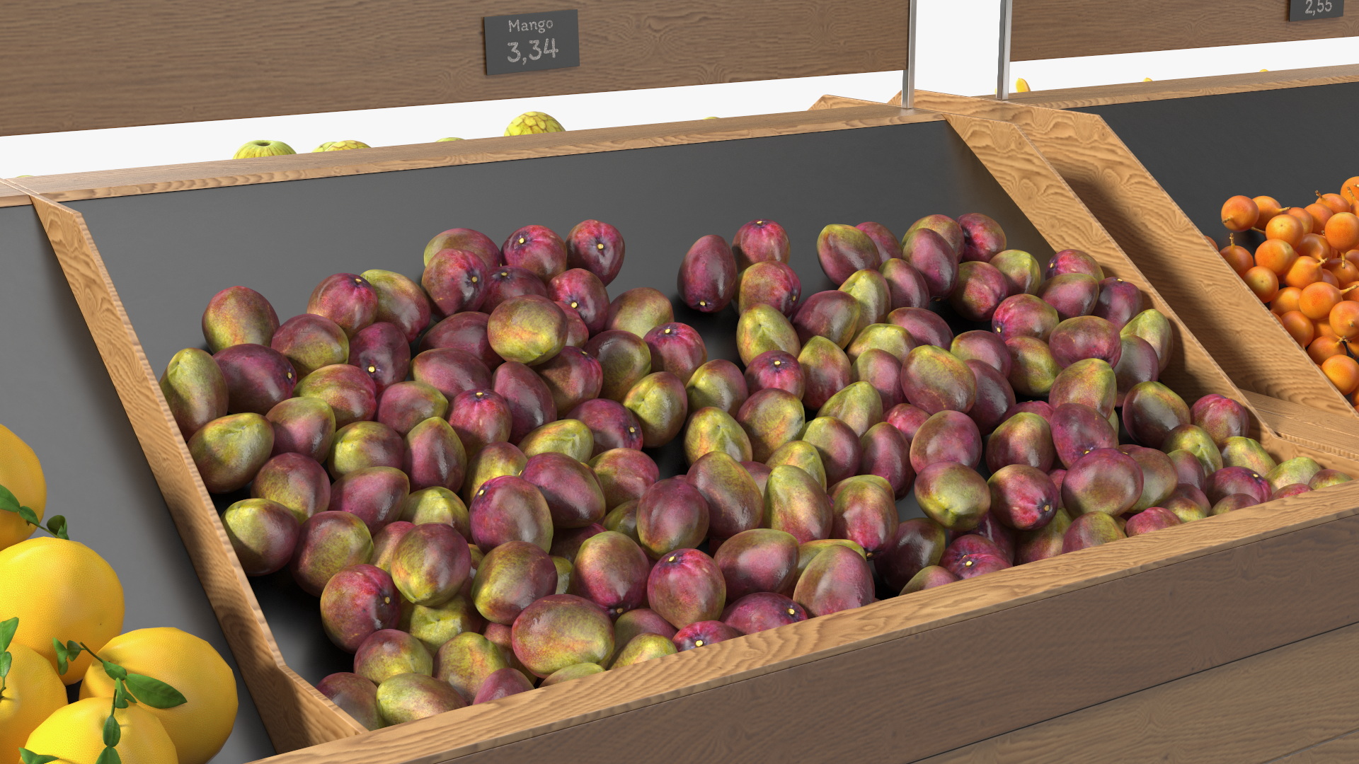 3D model An Elderly Man Near A Fruit Counter