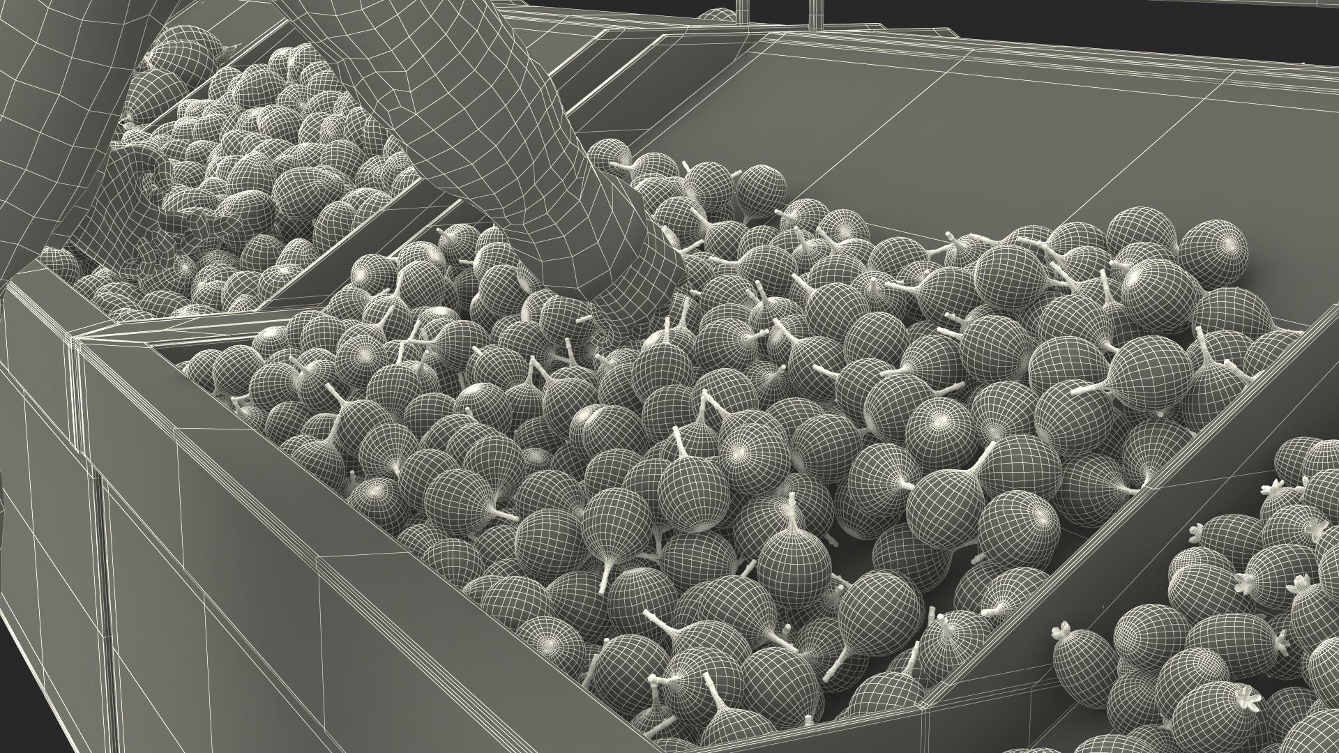 3D model An Elderly Man Near A Fruit Counter