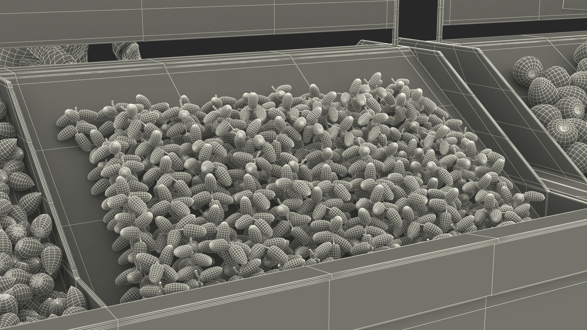 3D model An Elderly Man Near A Fruit Counter