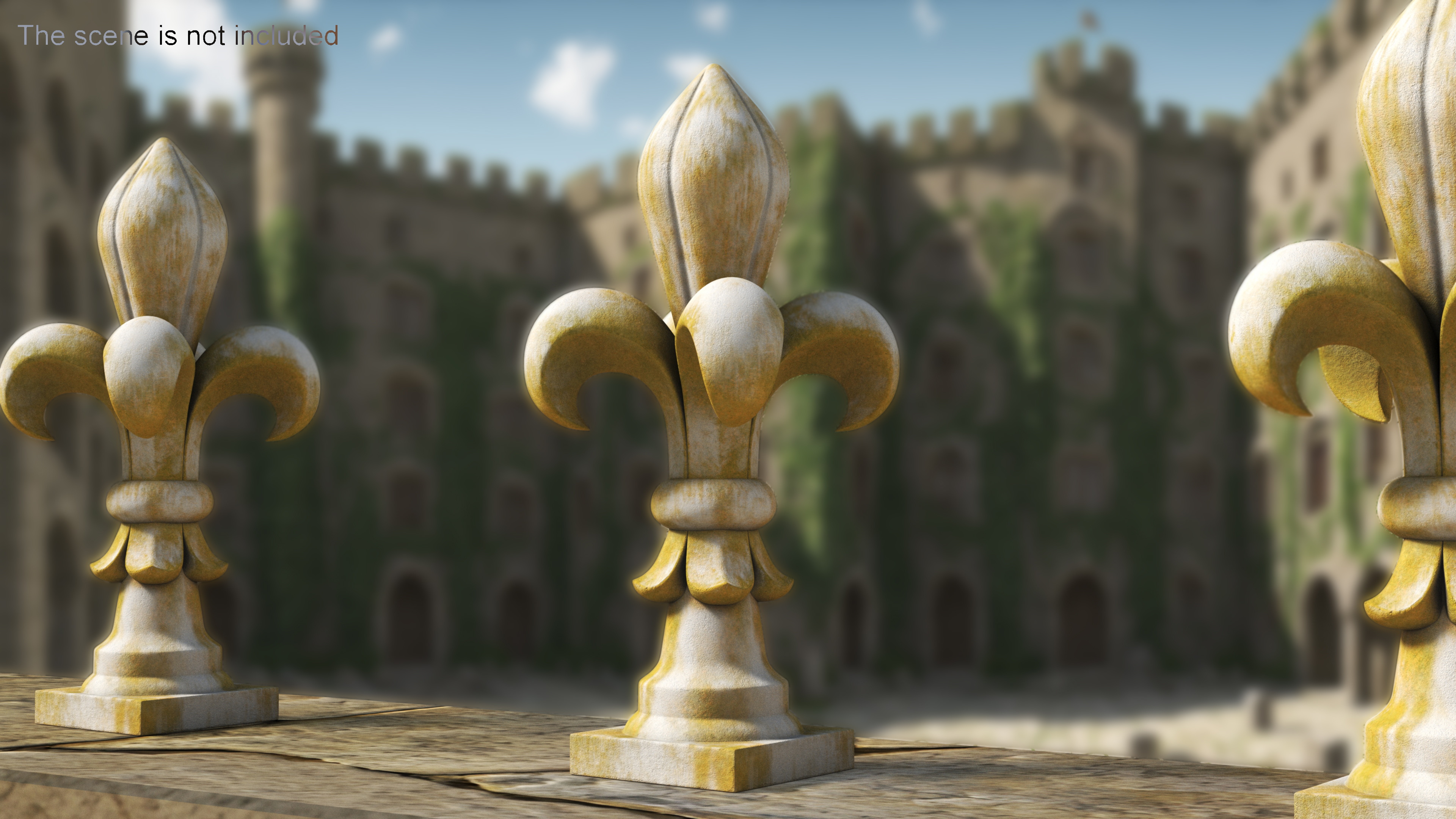 3D Fleur De Lis Finial Marble