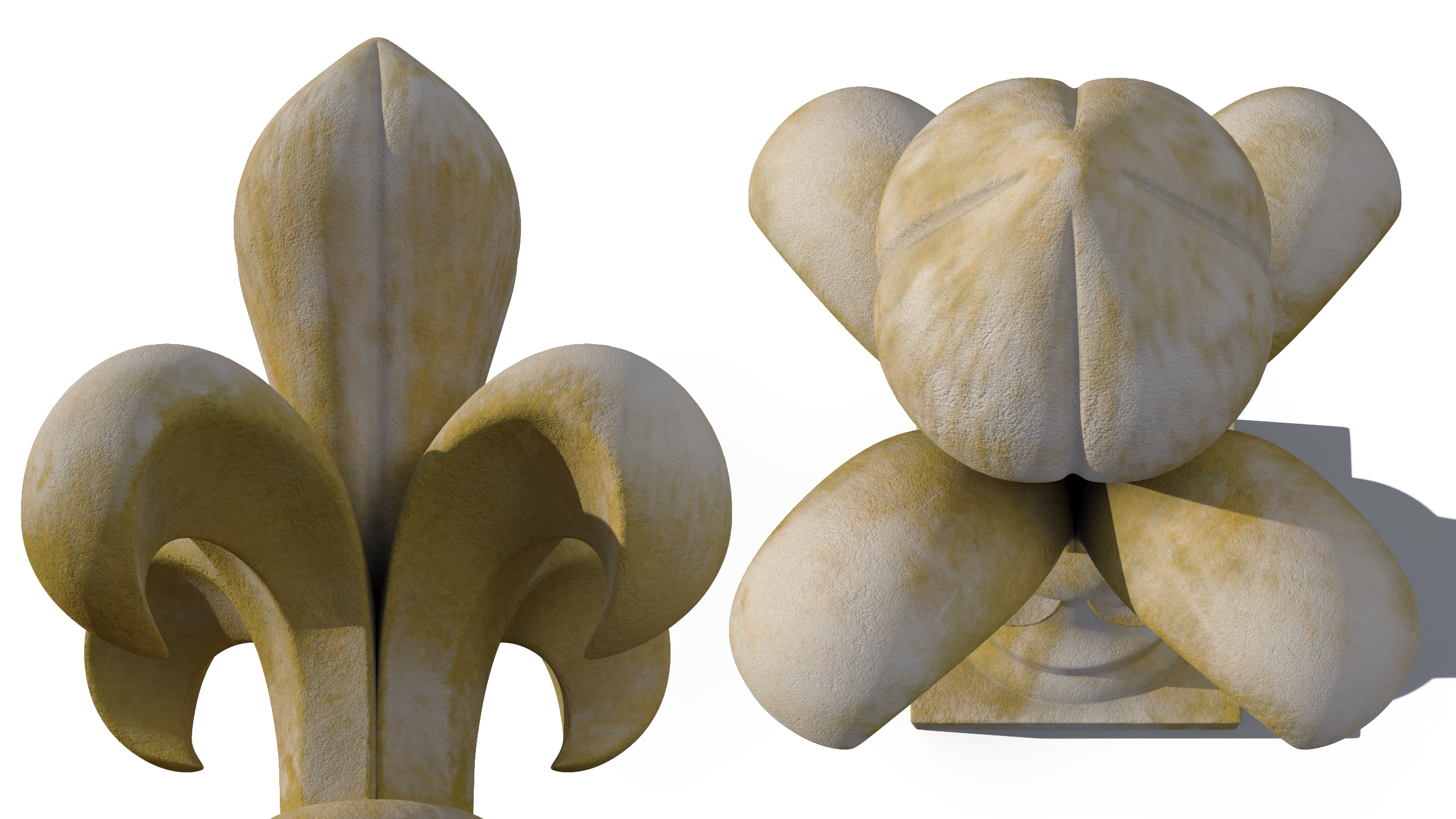 3D Fleur De Lis Finial Marble