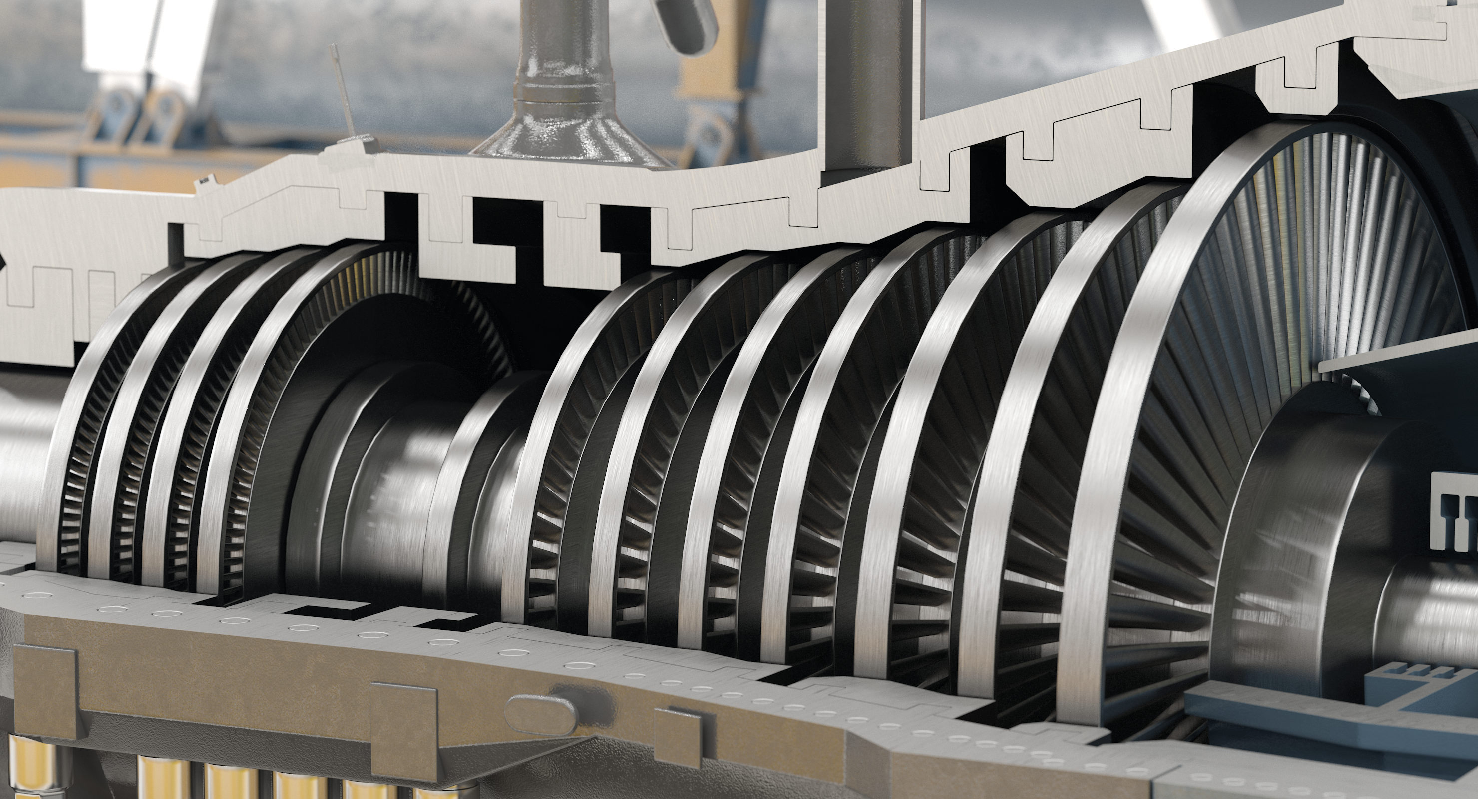 Cross Section of Steam Turbine