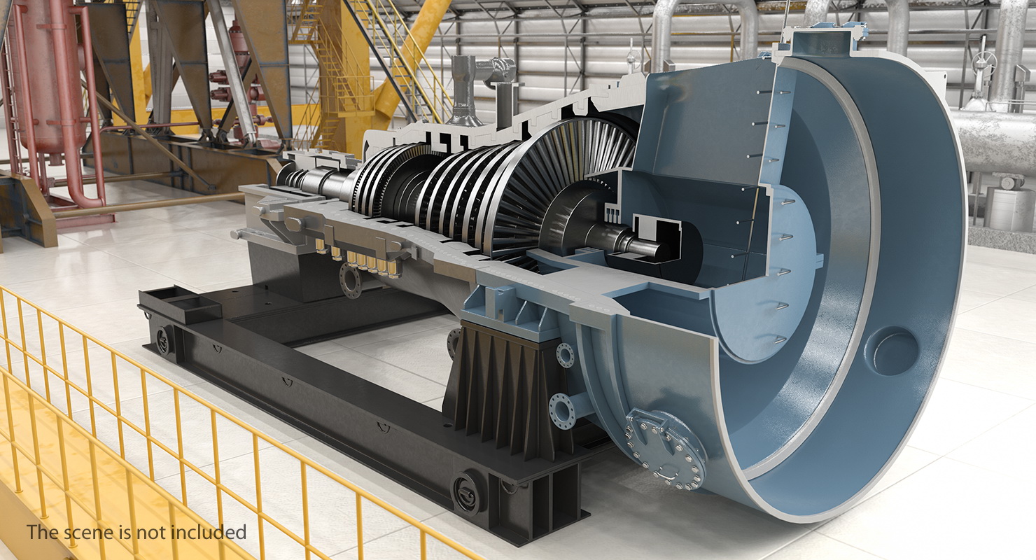 3D model Cross Section of Steam Turbine