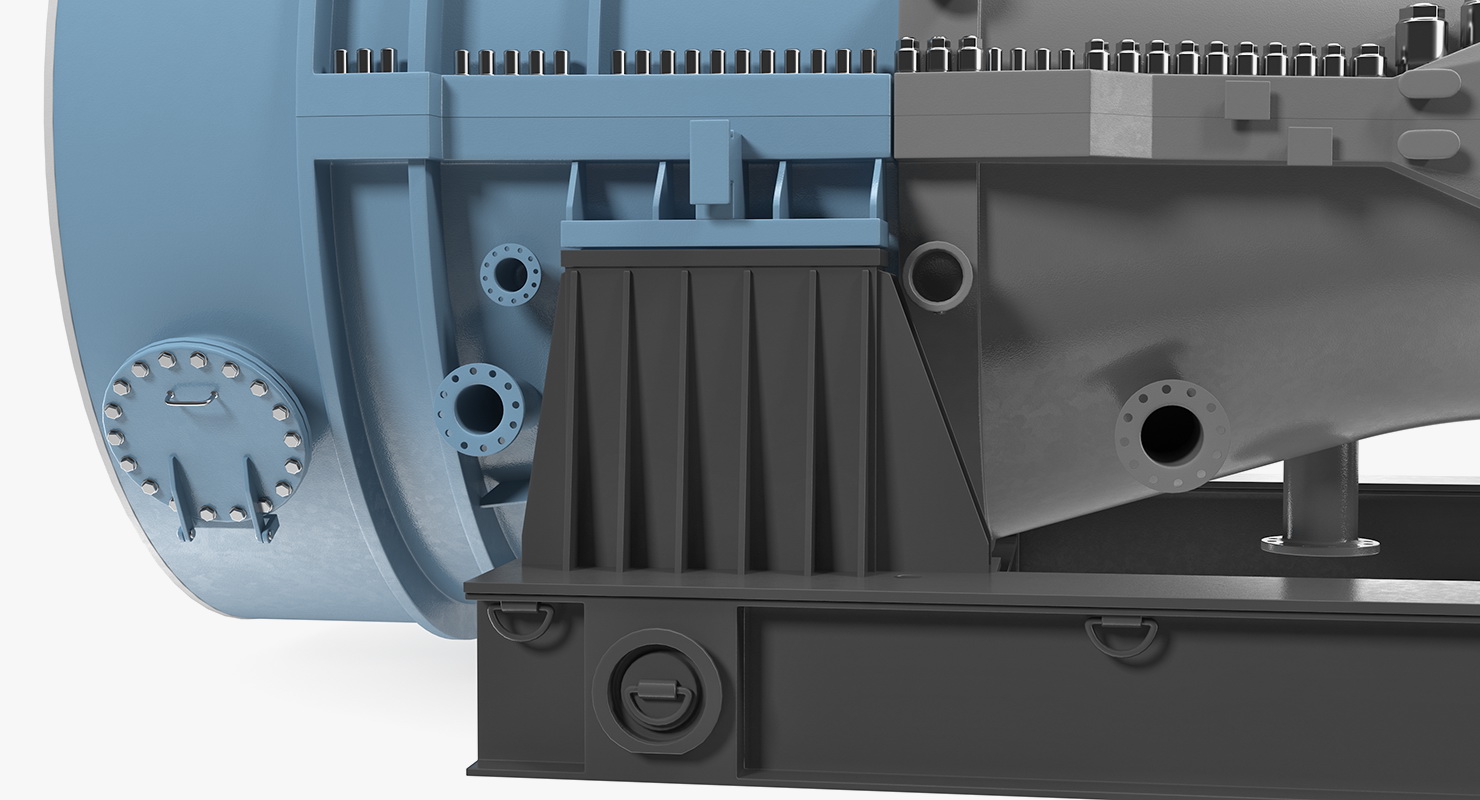 3D model Cross Section of Steam Turbine