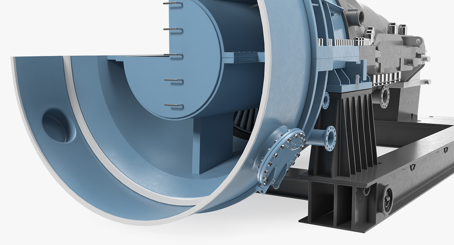 3D model Cross Section of Steam Turbine