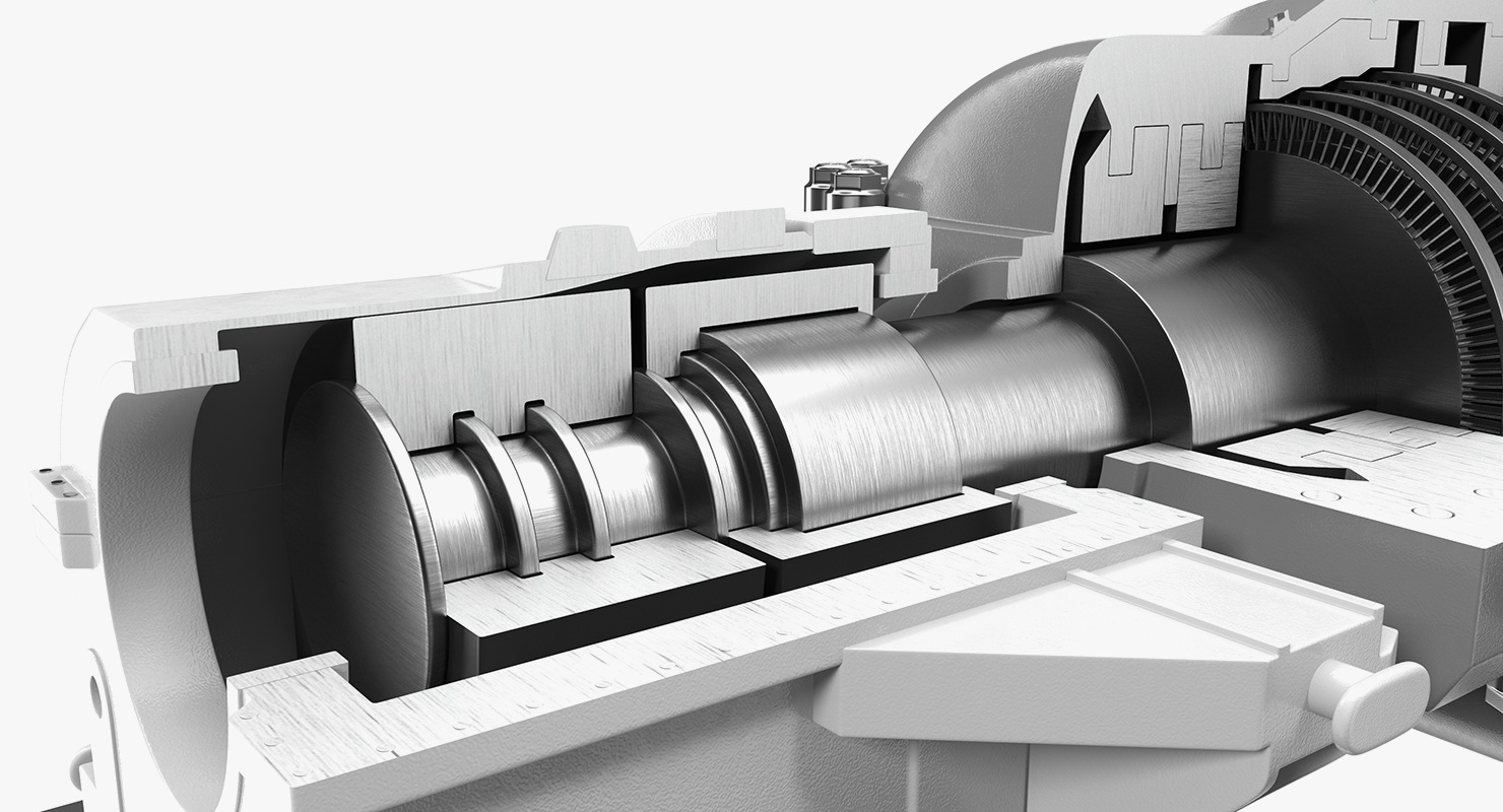 3D model Cross Section of Steam Turbine