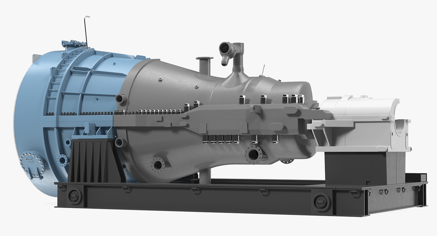 3D model Cross Section of Steam Turbine