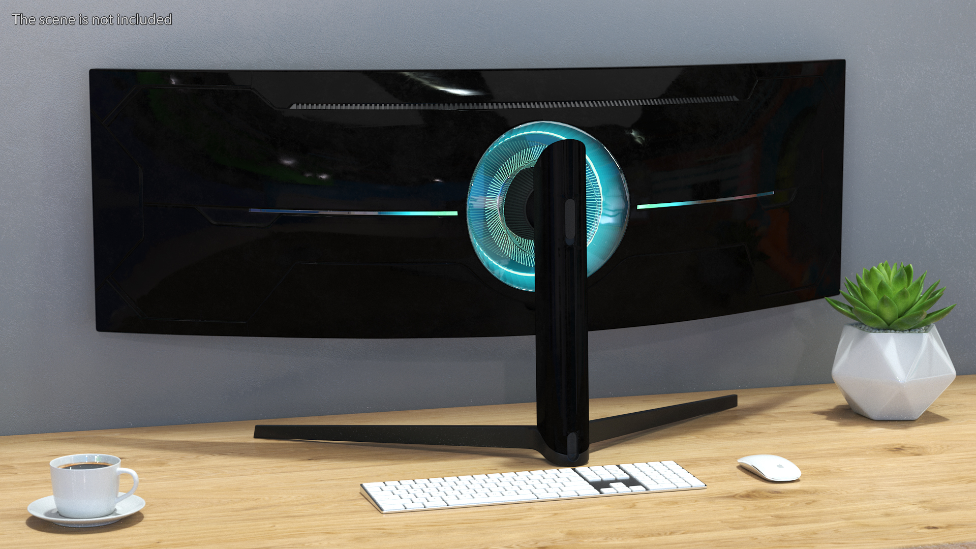 3D Curved Ultrawide Gaming Monitor Rigged model