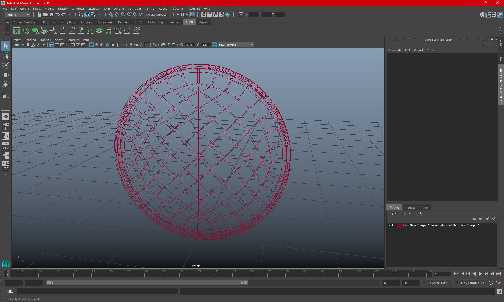 3D model Half New Sheqel Coin