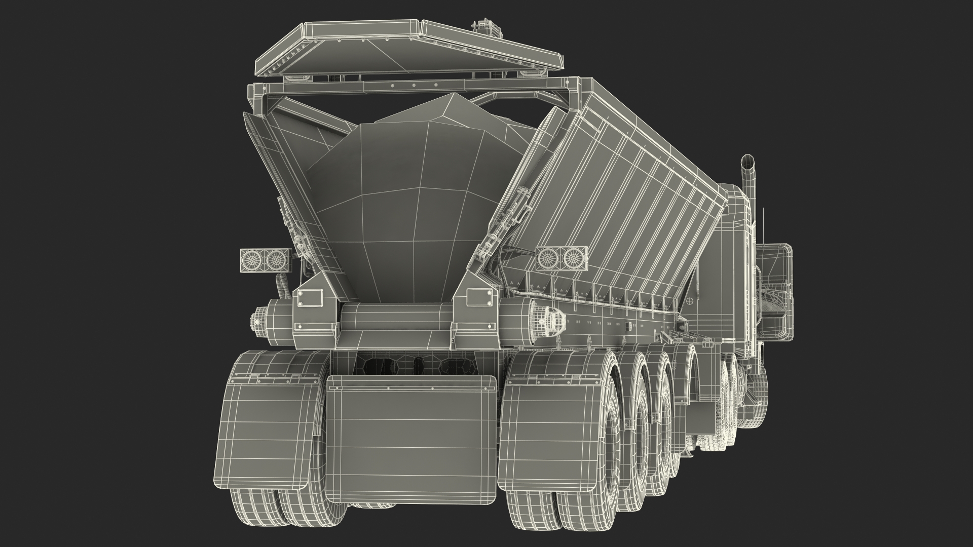 3D model Truck Mack CHU613 With Trailer ABS LRC Full Rigged