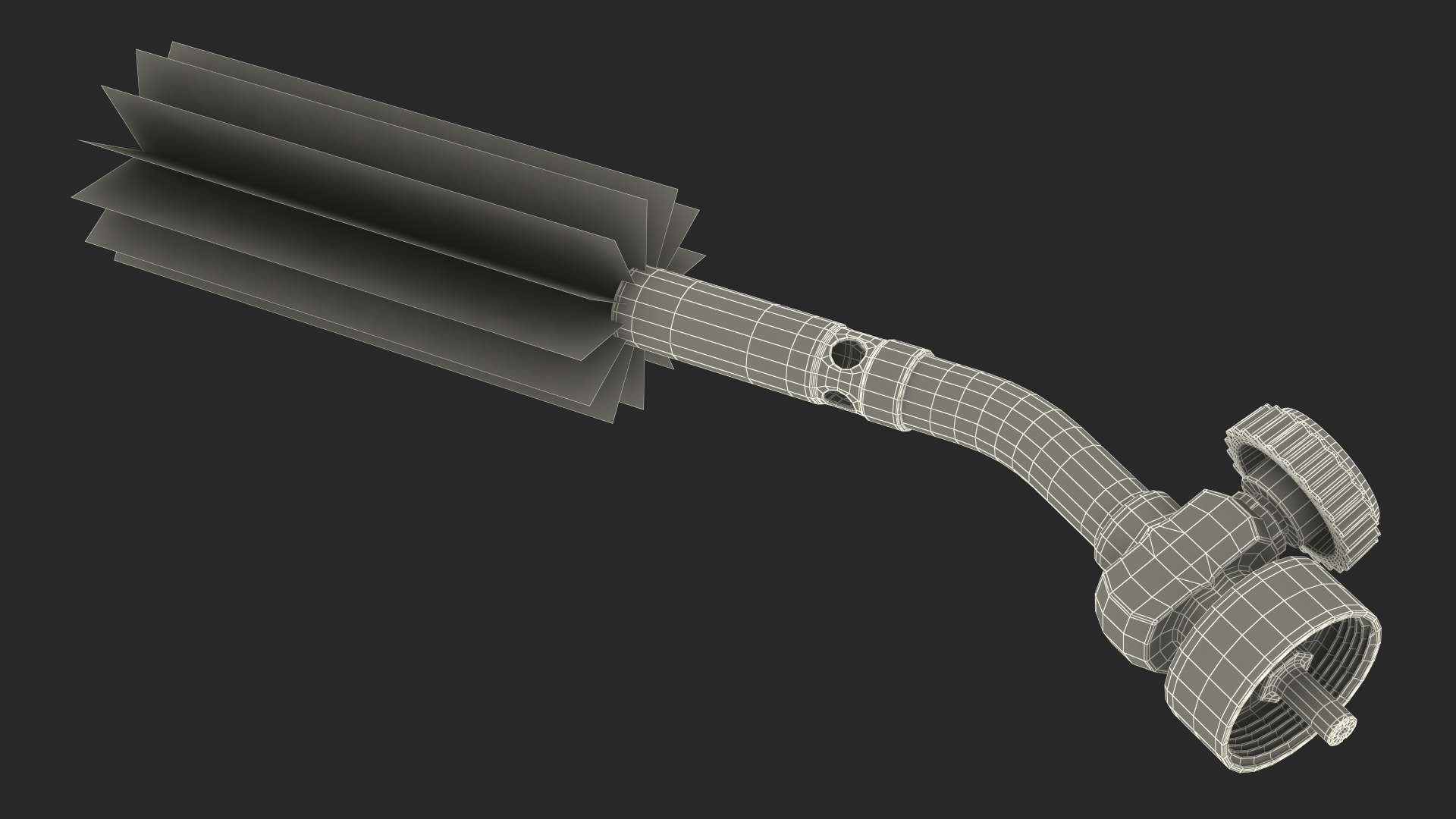 3D model Pencil Tip Propane Torch Head with Flame