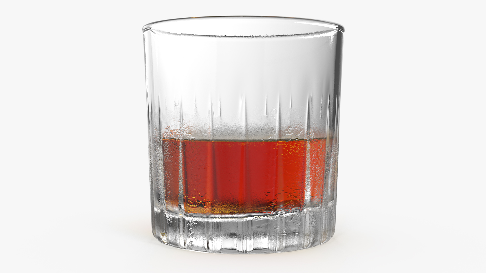 3D European Crystal Misted Rocks Glass With Whiskey model