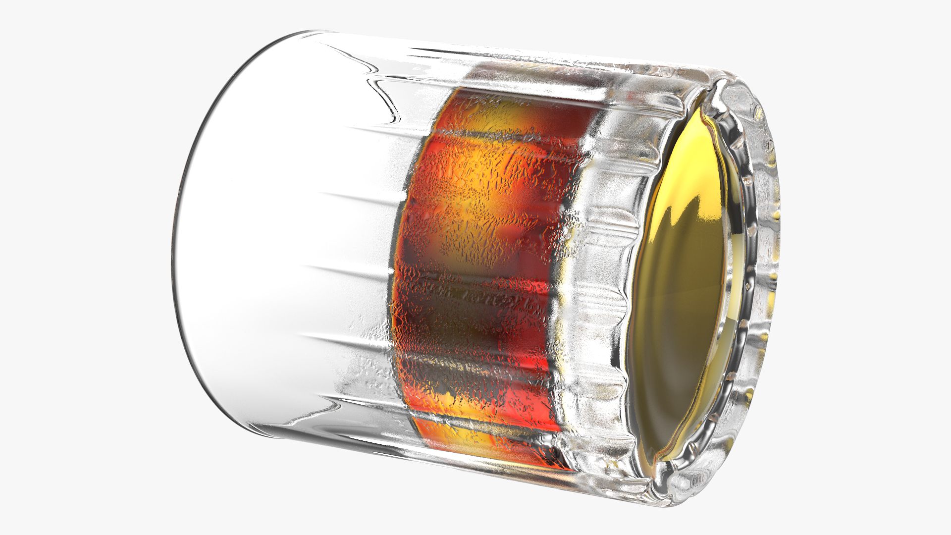 3D European Crystal Misted Rocks Glass With Whiskey model