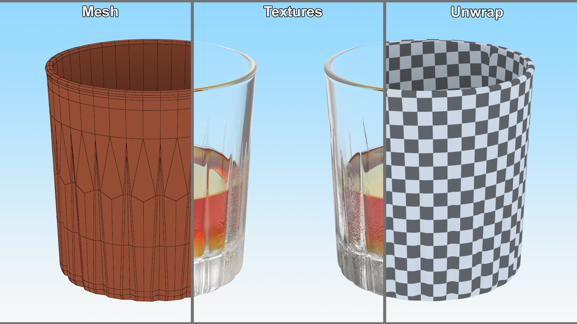 3D European Crystal Misted Rocks Glass With Whiskey model