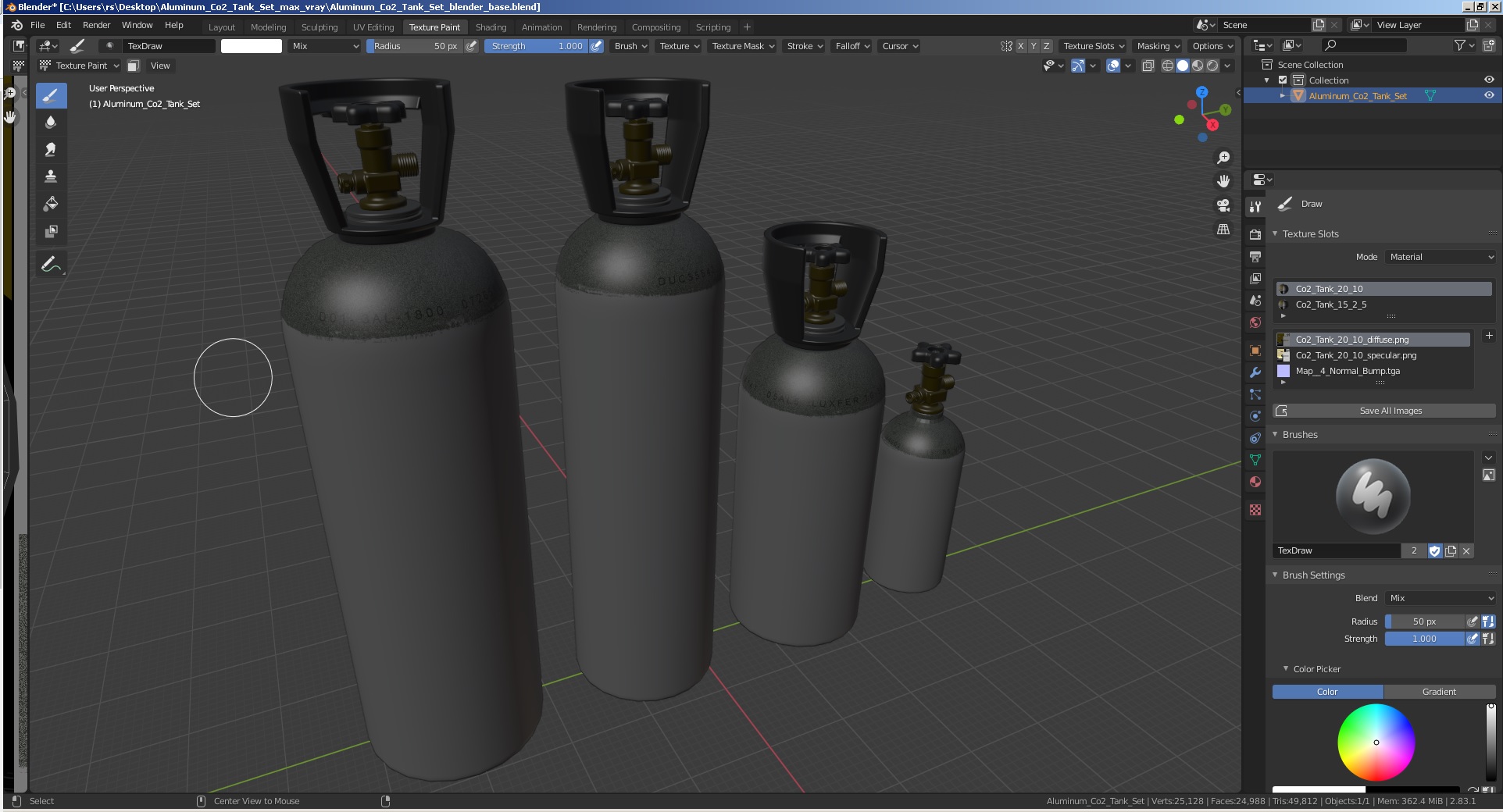 3D Aluminum Co2 Tank Set