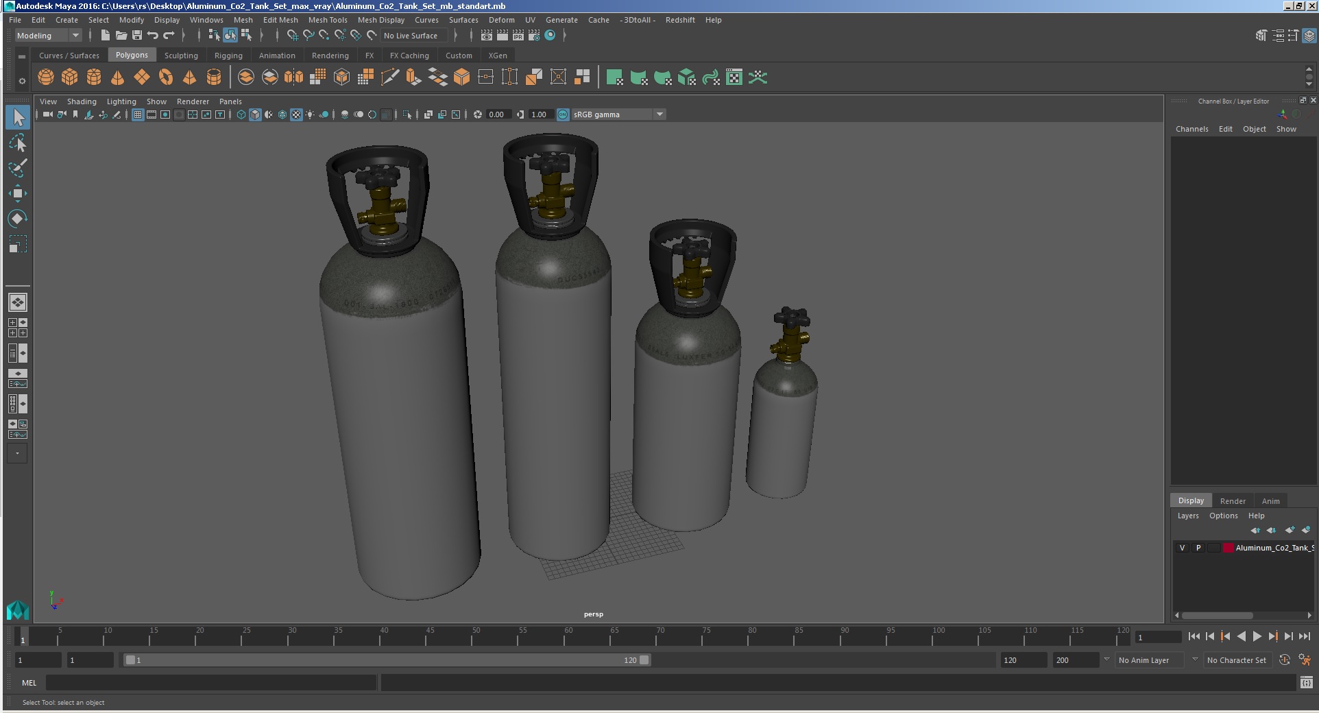 3D Aluminum Co2 Tank Set