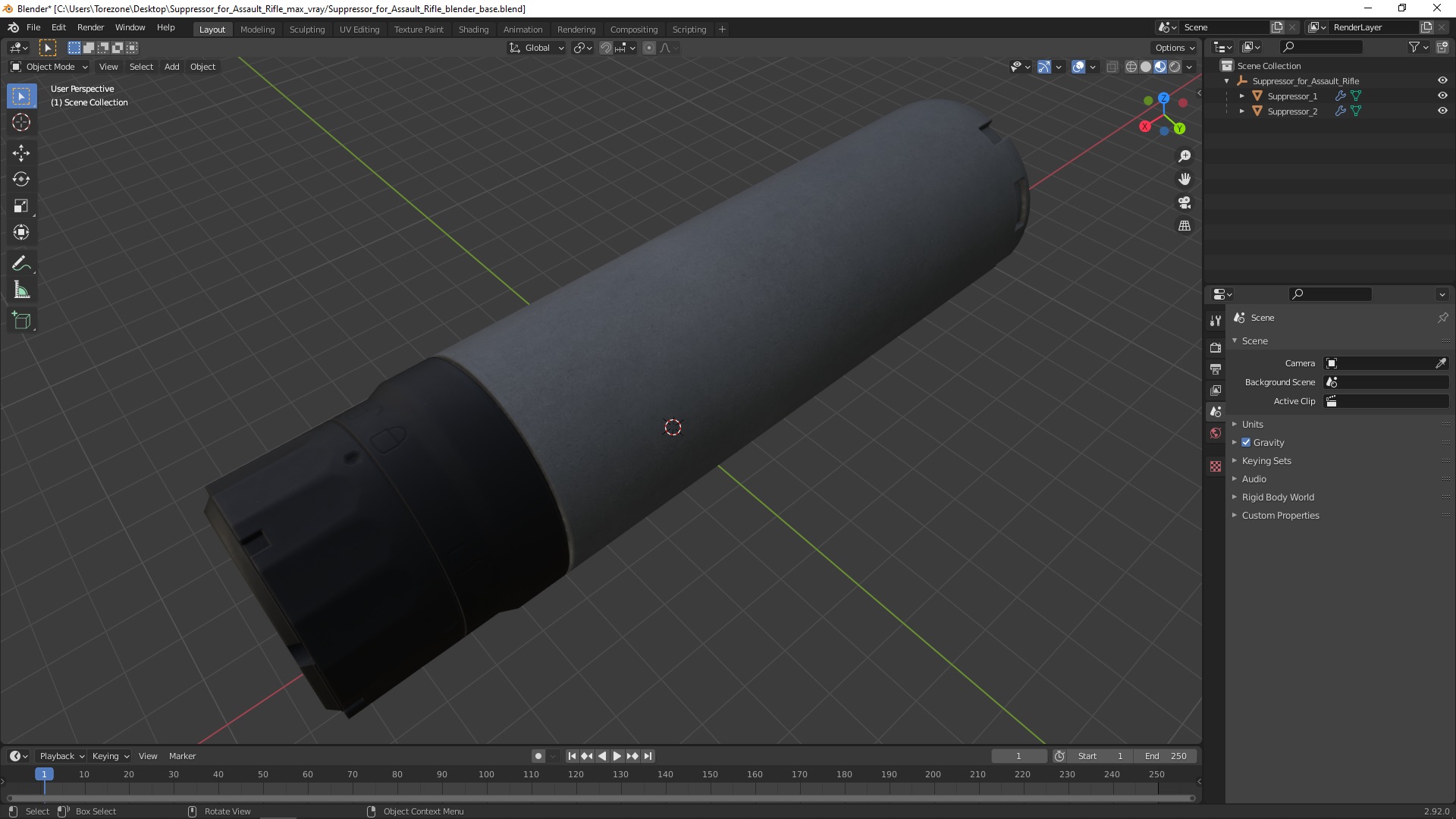 3D Suppressor for Assault Rifle model