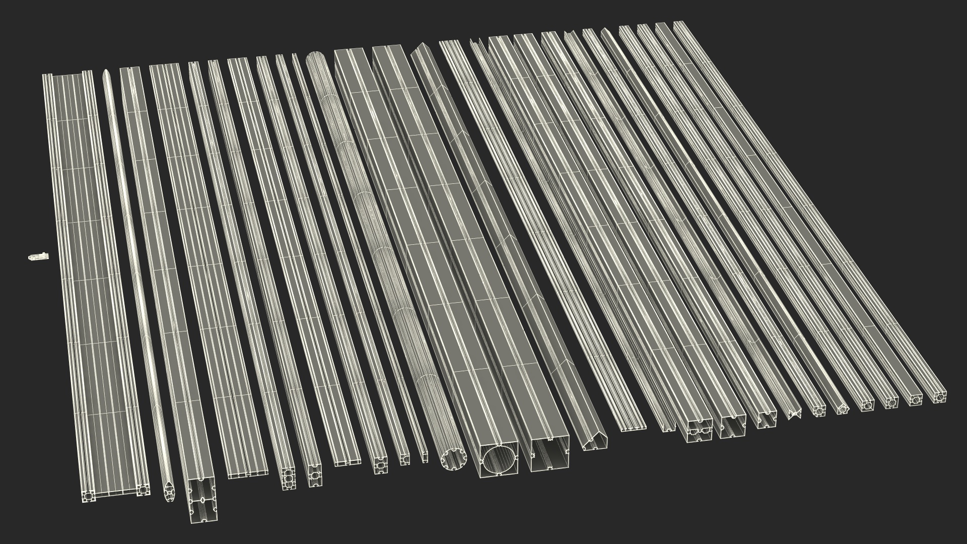 3D Octanorm Exhibition Systems Metal Extrusions Set model