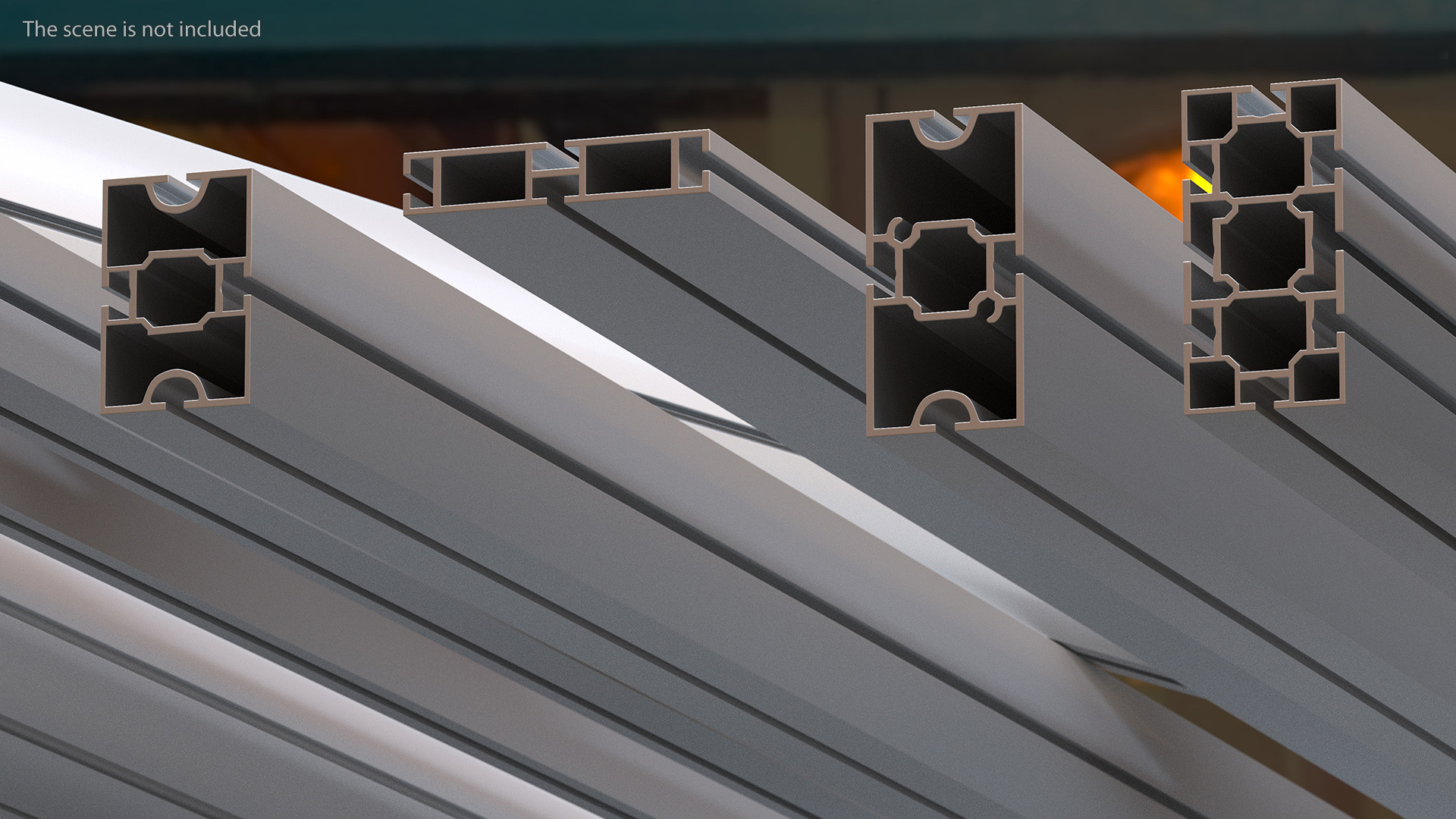 3D Octanorm Exhibition Systems Metal Extrusions Set model