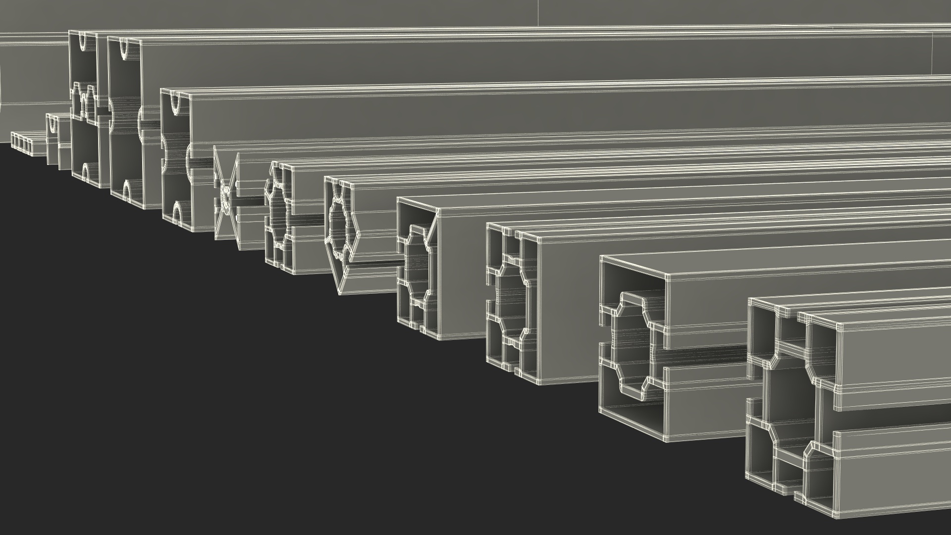 3D Octanorm Exhibition Systems Metal Extrusions Set model