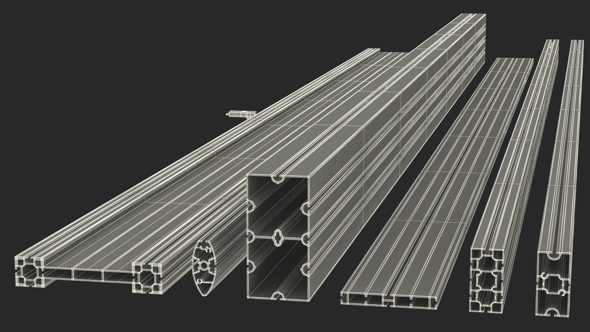 3D Octanorm Exhibition Systems Metal Extrusions Set model