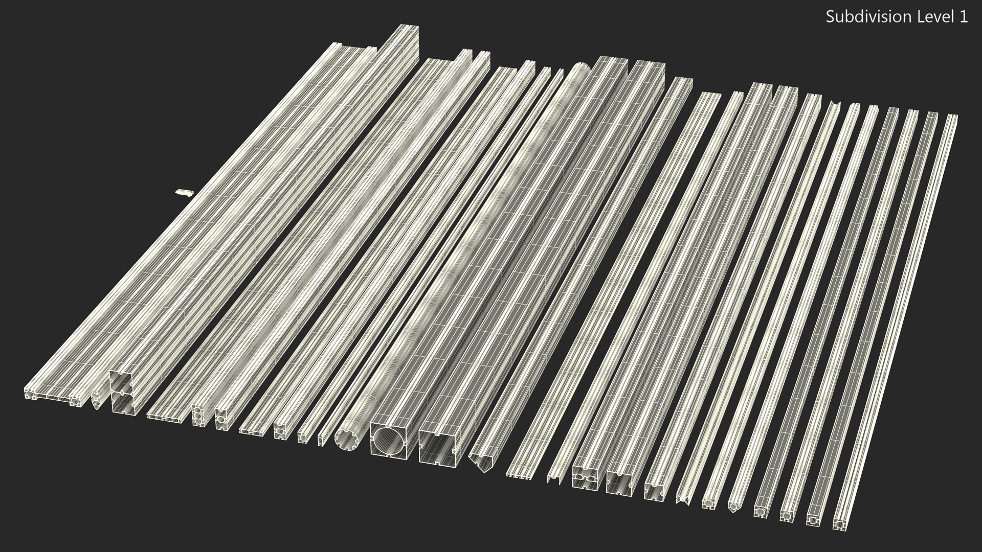 3D Octanorm Exhibition Systems Metal Extrusions Set model