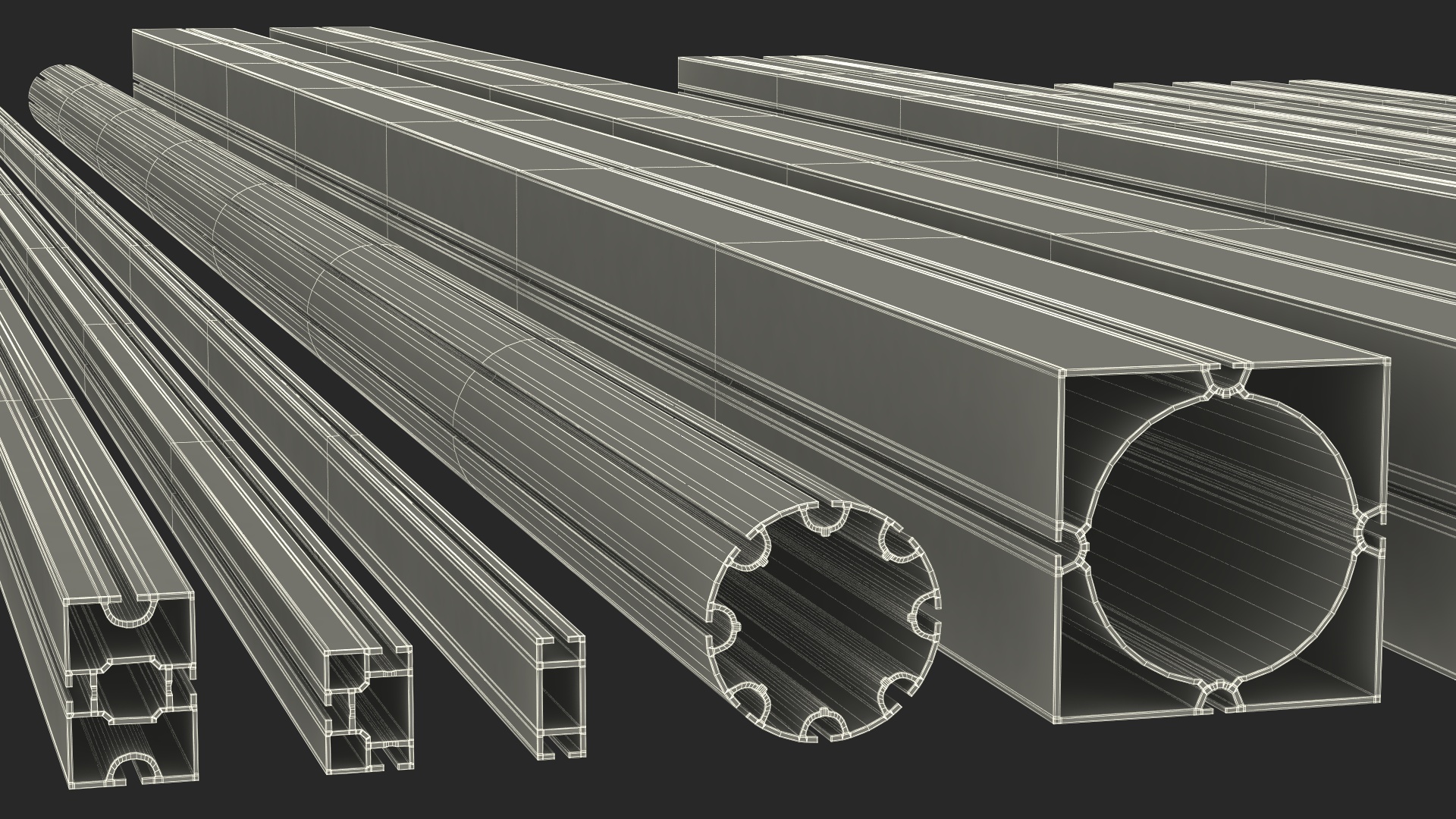 3D Octanorm Exhibition Systems Metal Extrusions Set model