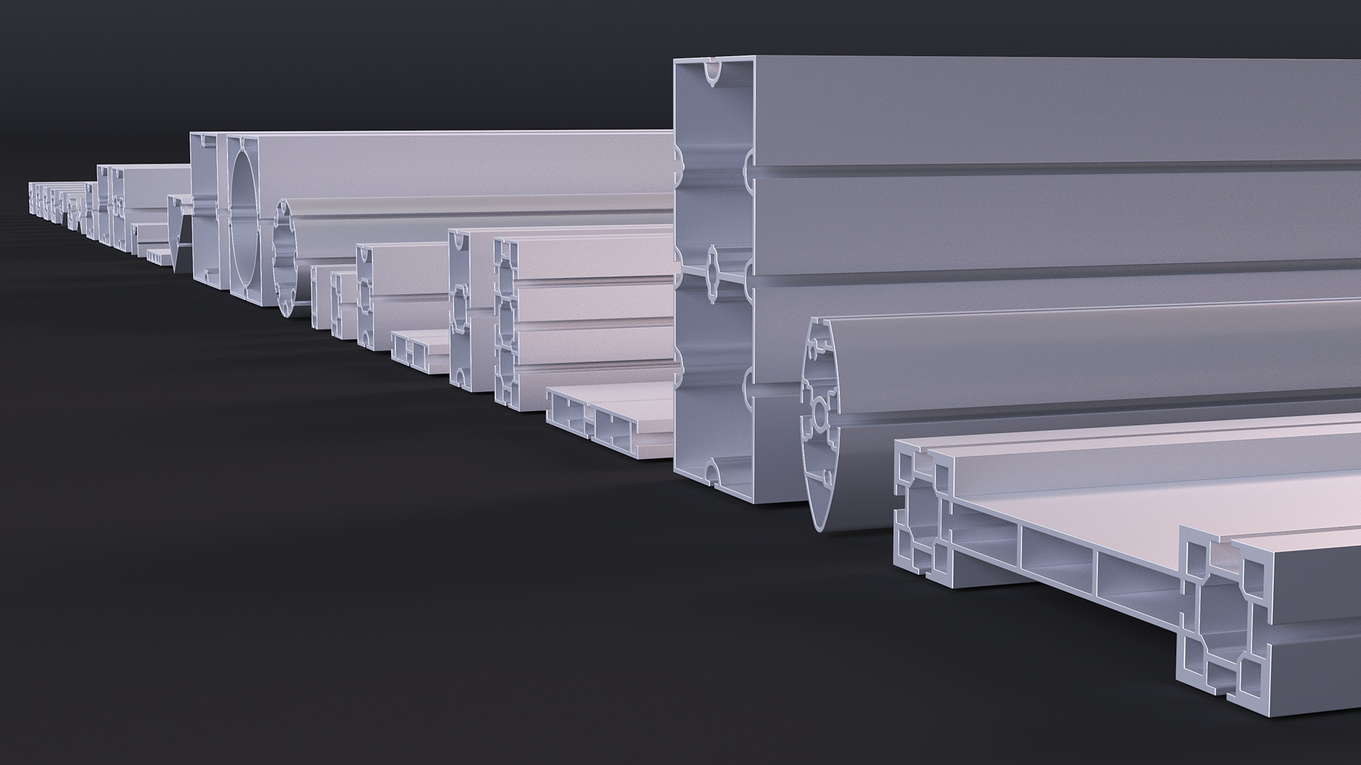 3D Octanorm Exhibition Systems Metal Extrusions Set model
