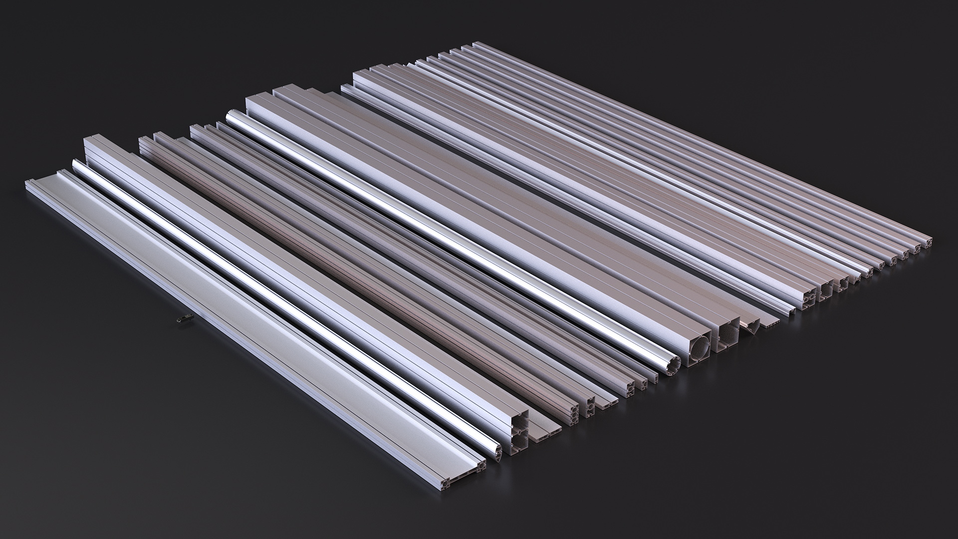 3D Octanorm Exhibition Systems Metal Extrusions Set model