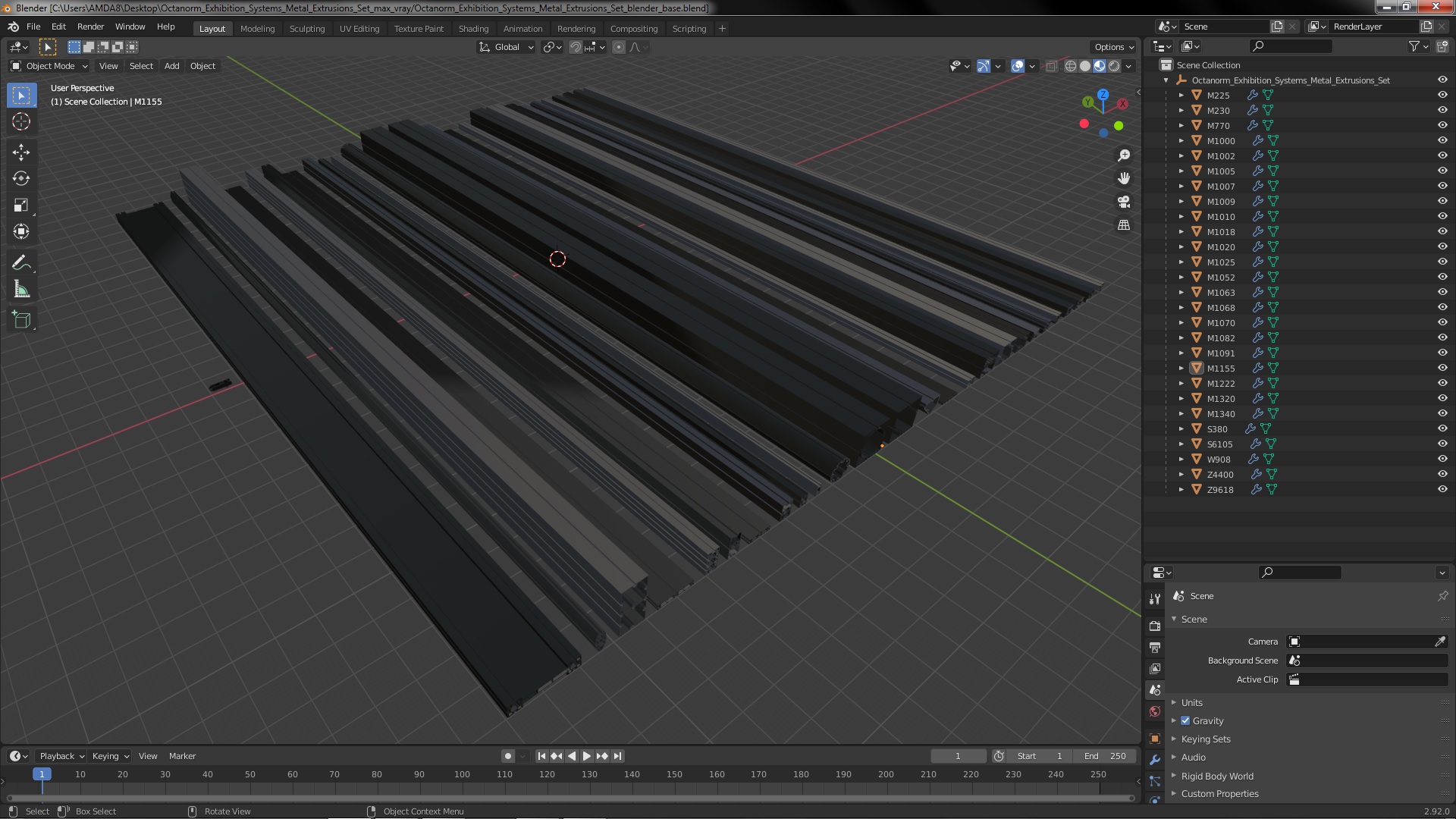 3D Octanorm Exhibition Systems Metal Extrusions Set model