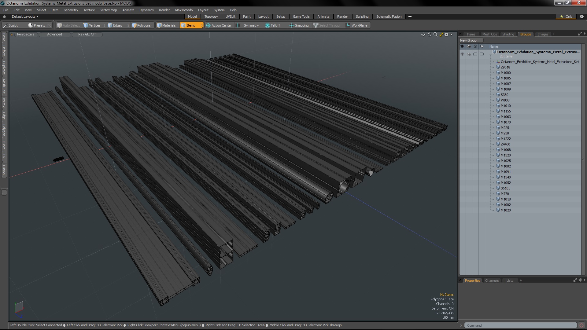 3D Octanorm Exhibition Systems Metal Extrusions Set model