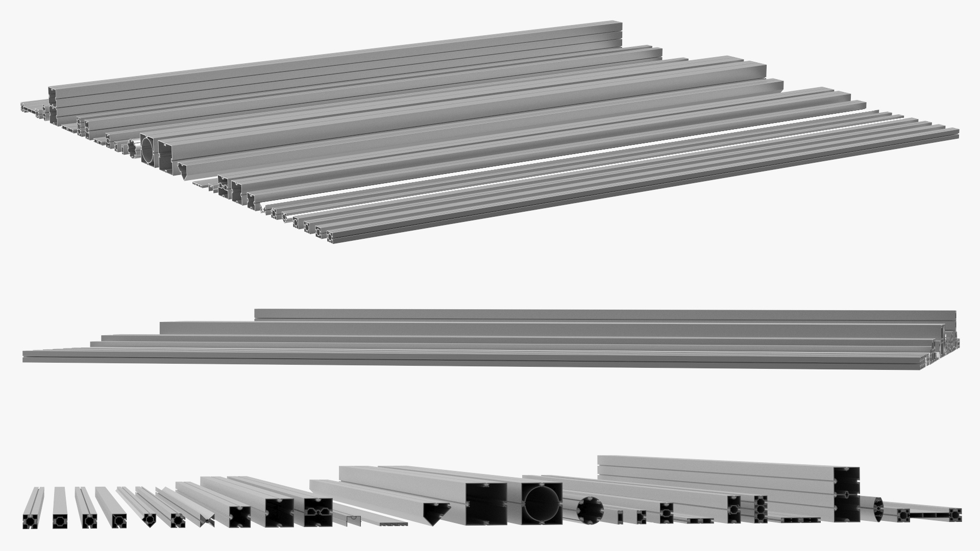 3D Octanorm Exhibition Systems Metal Extrusions Set model