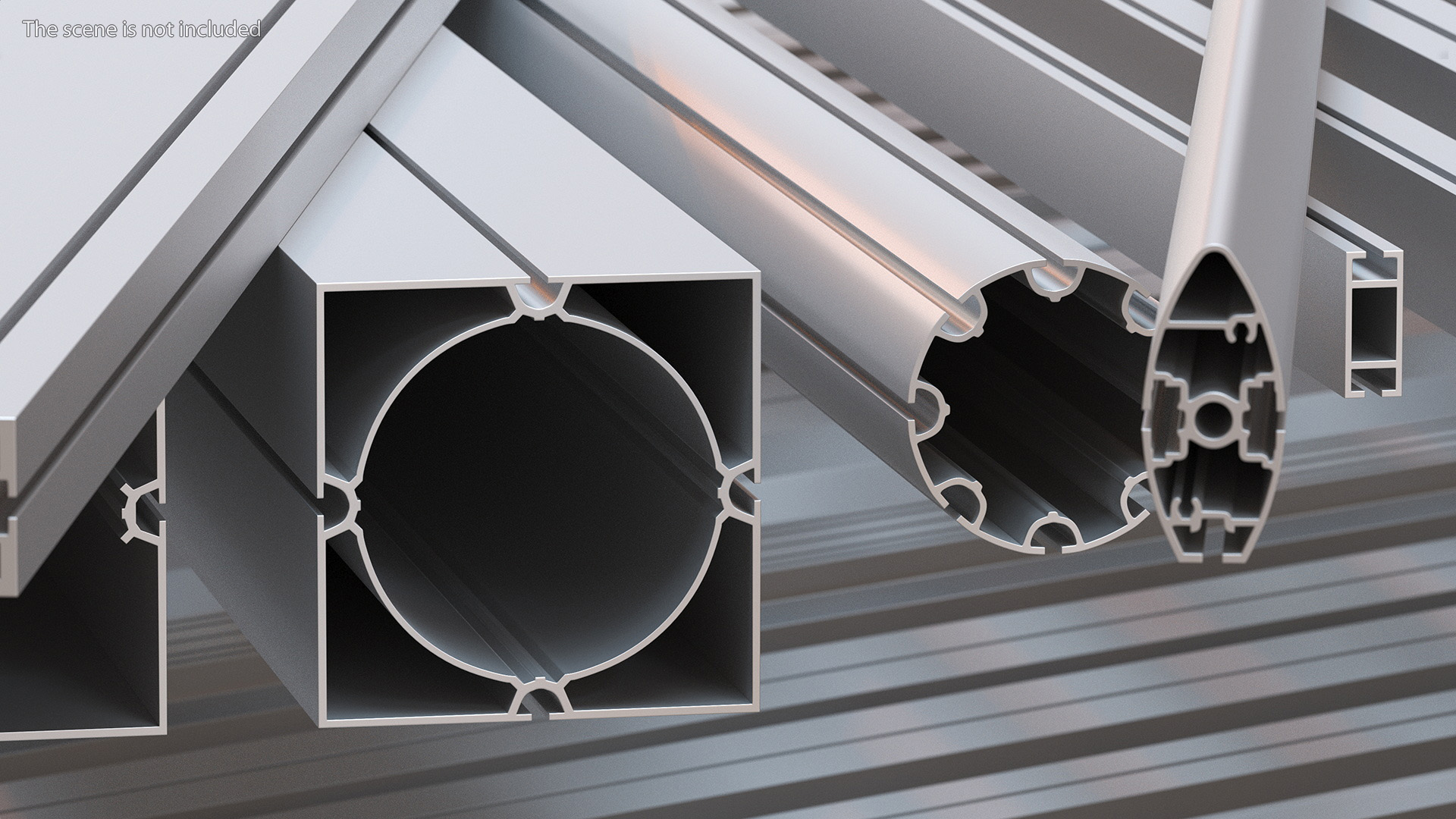3D Octanorm Exhibition Systems Metal Extrusions Set model