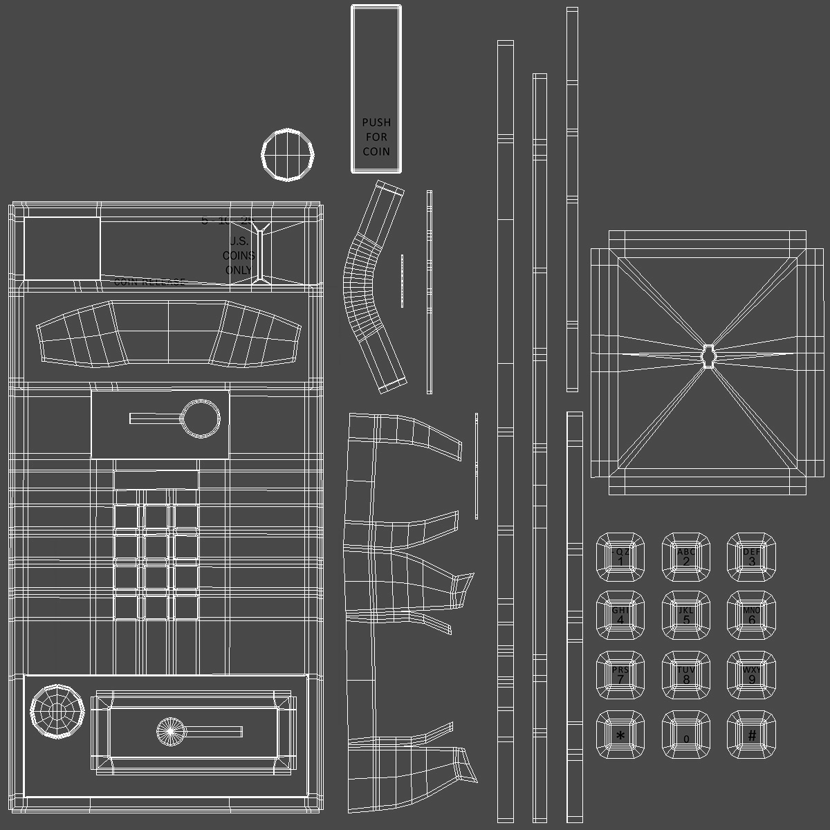 3D Public Payphone Booth