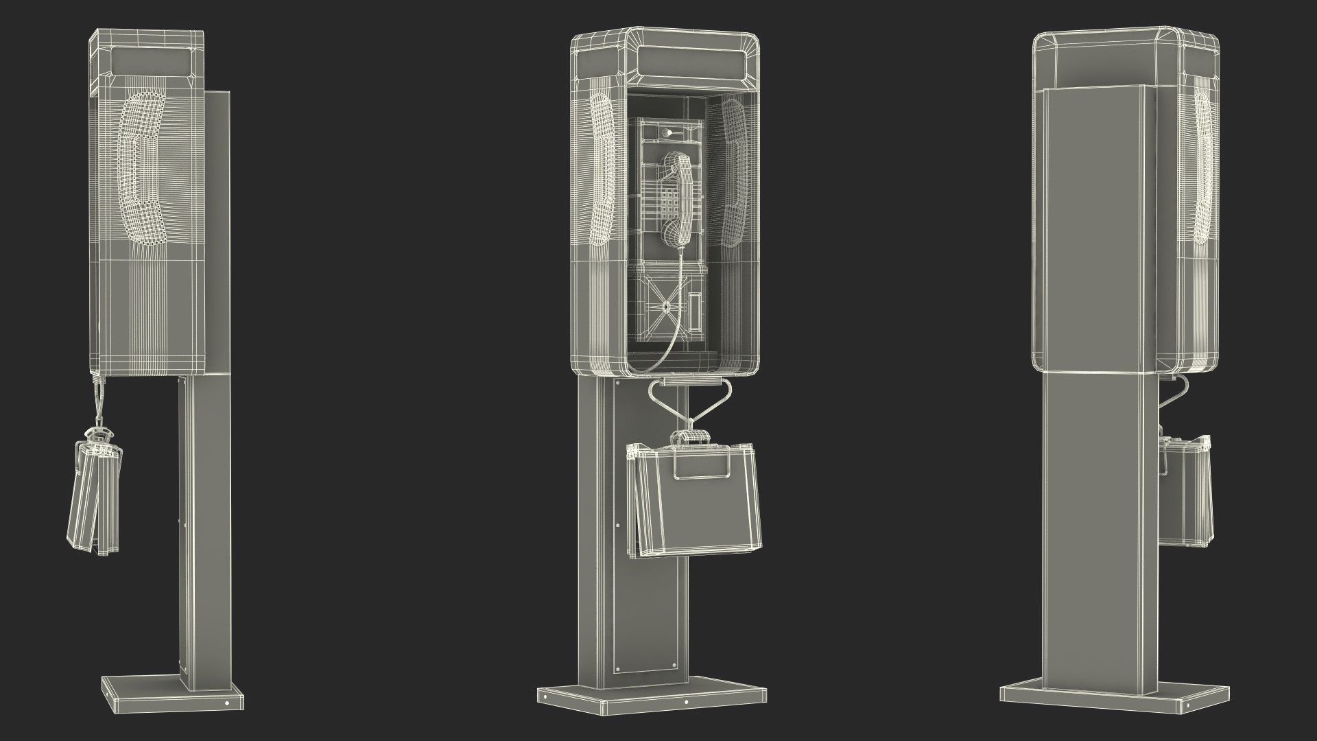 3D Public Payphone Booth