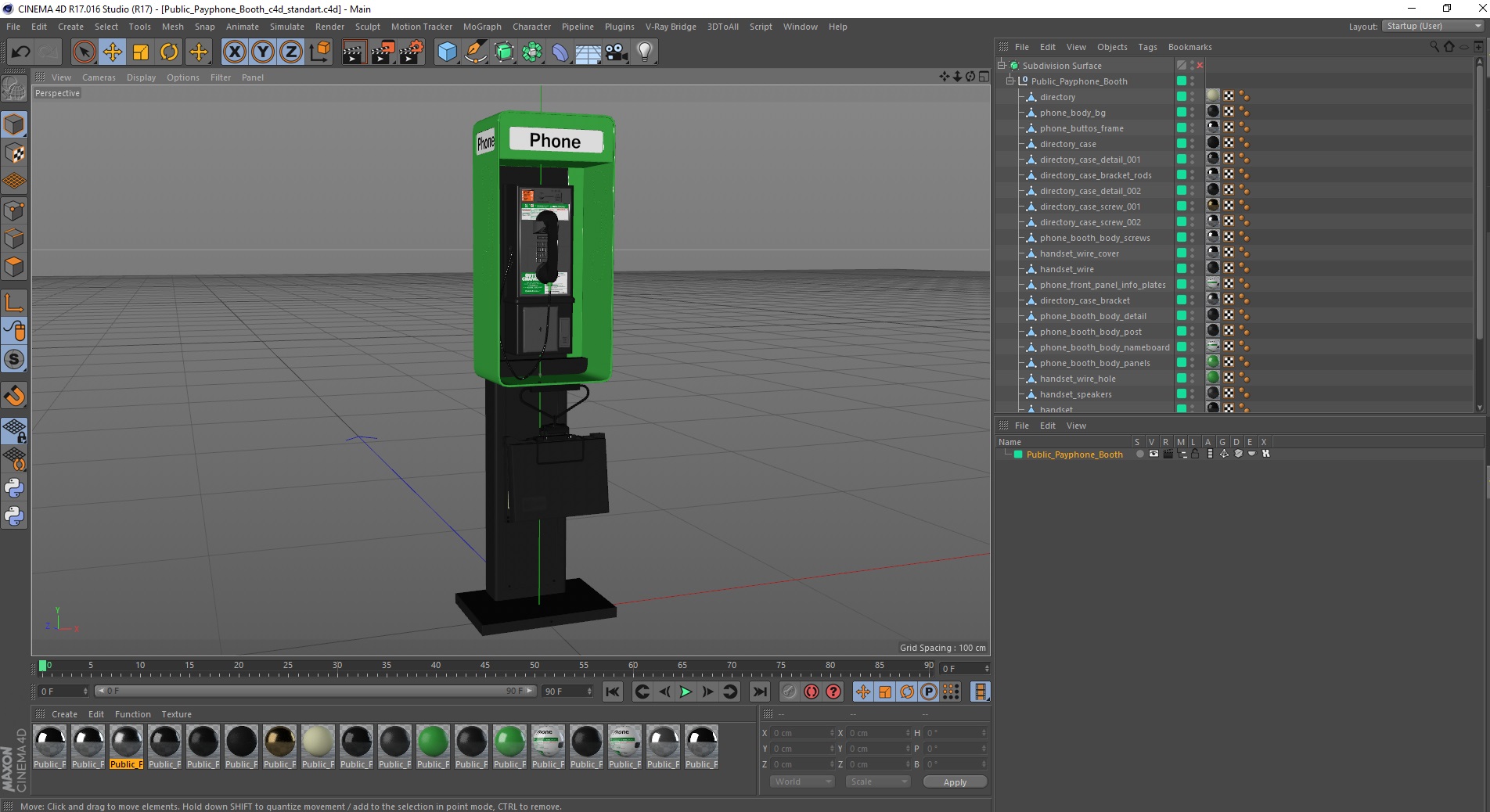 3D Public Payphone Booth