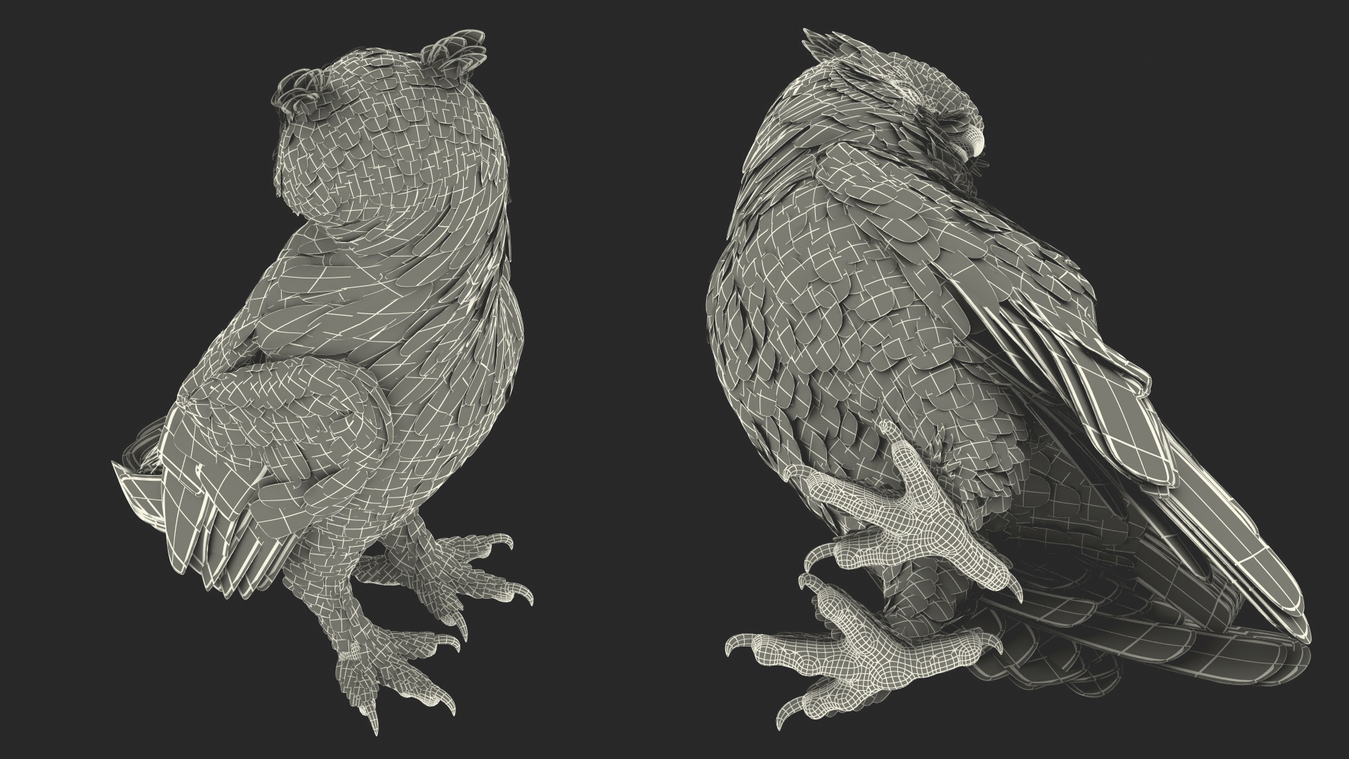 3D model Great Horned Owl Standing Pose