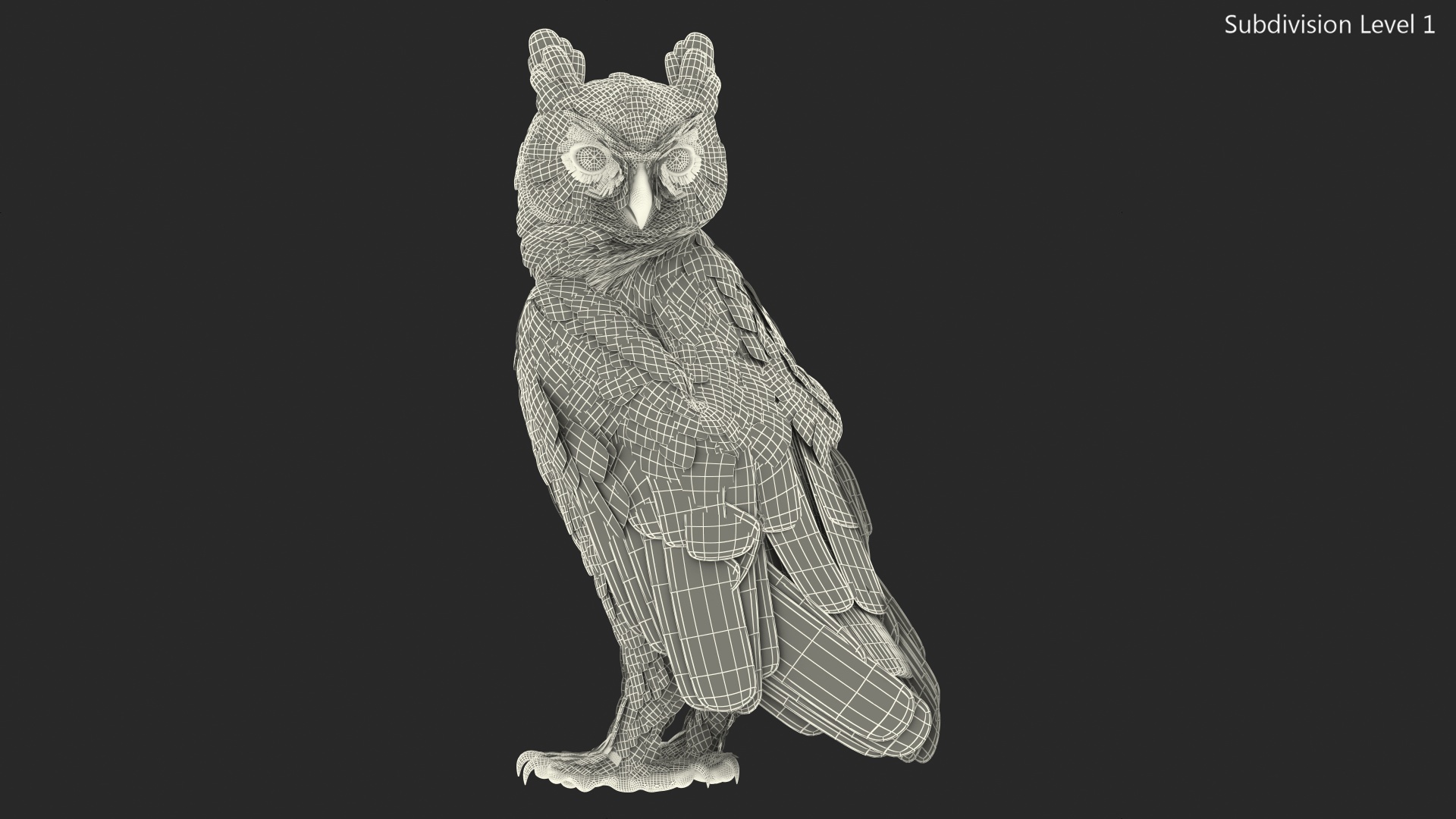 3D model Great Horned Owl Standing Pose