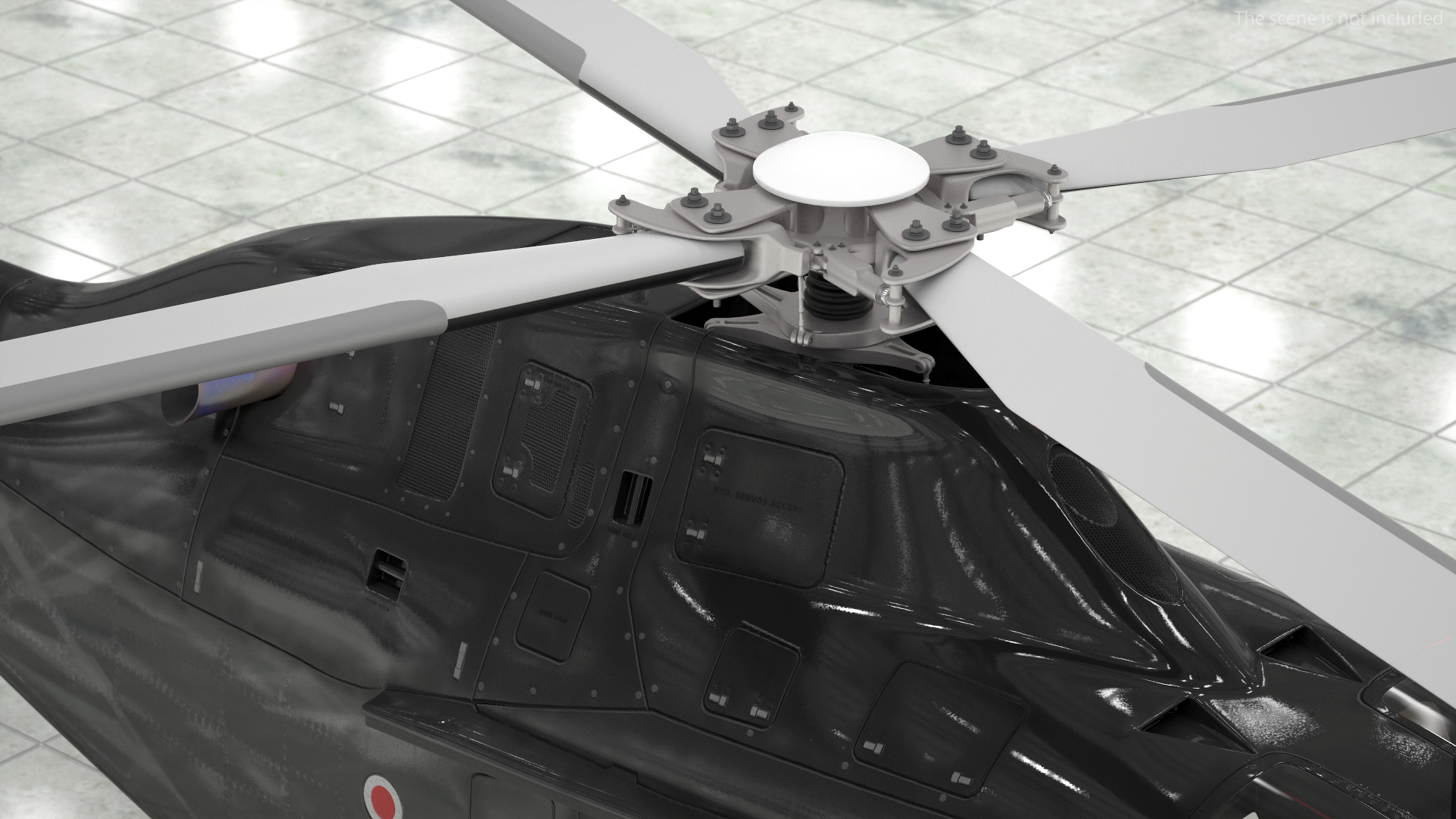 3D model Utility Helicopter Black Rigged for Maya