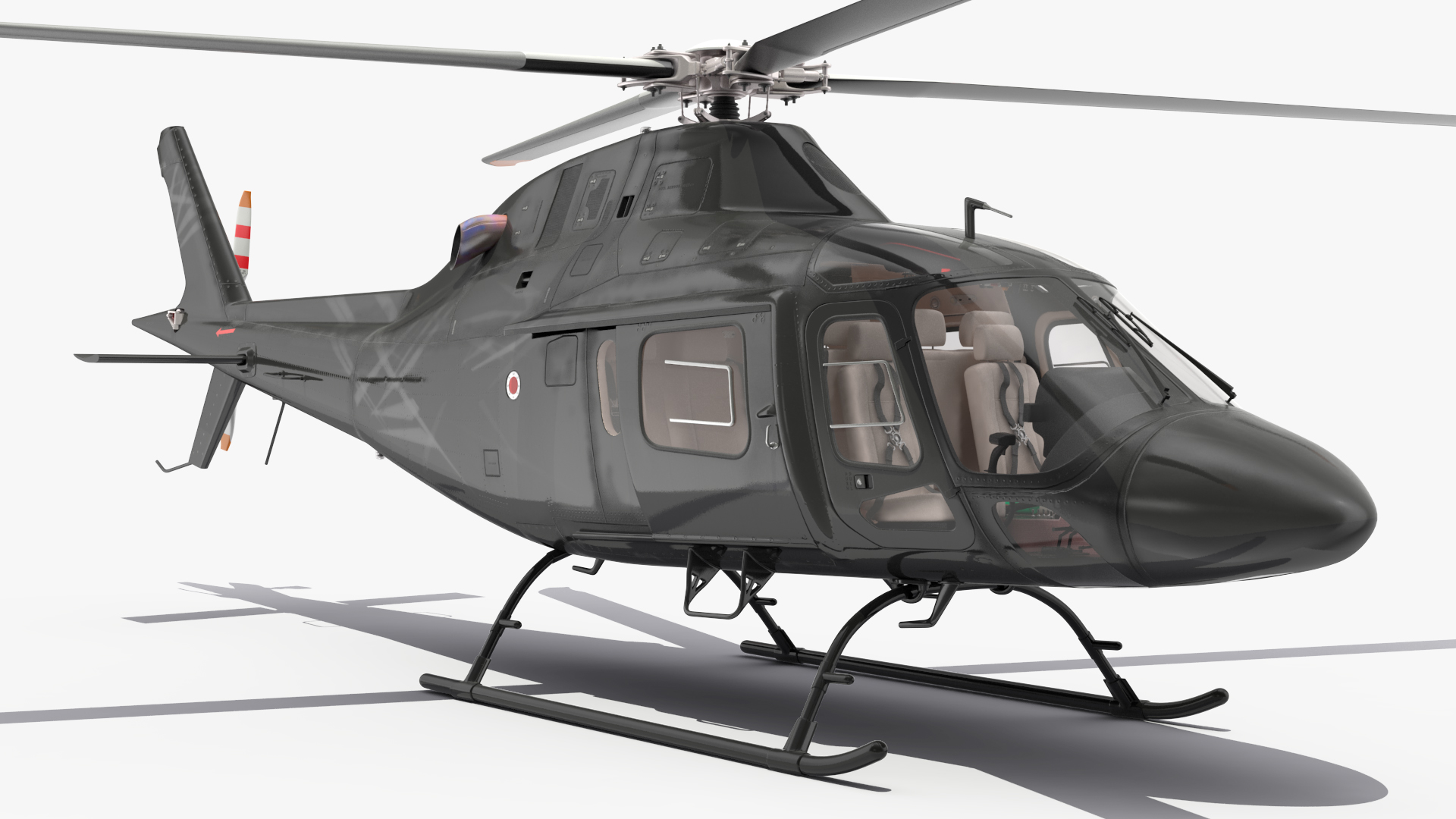 3D model Utility Helicopter Black Rigged for Maya