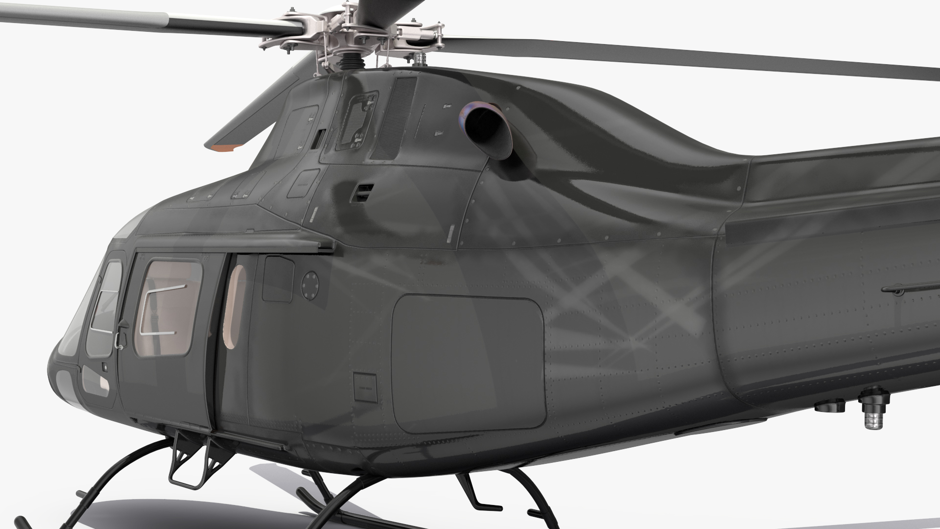 3D model Utility Helicopter Black Rigged for Maya