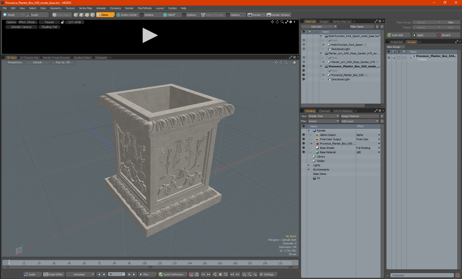 Provence Planter Box h50 3D model
