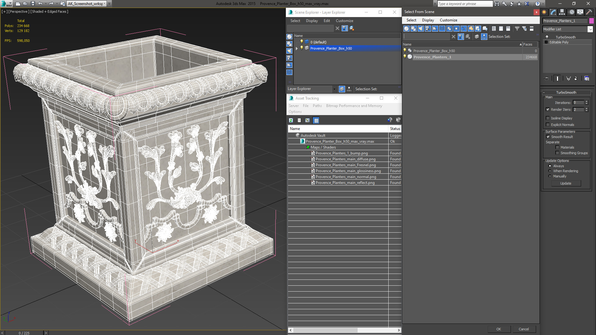 Provence Planter Box h50 3D model