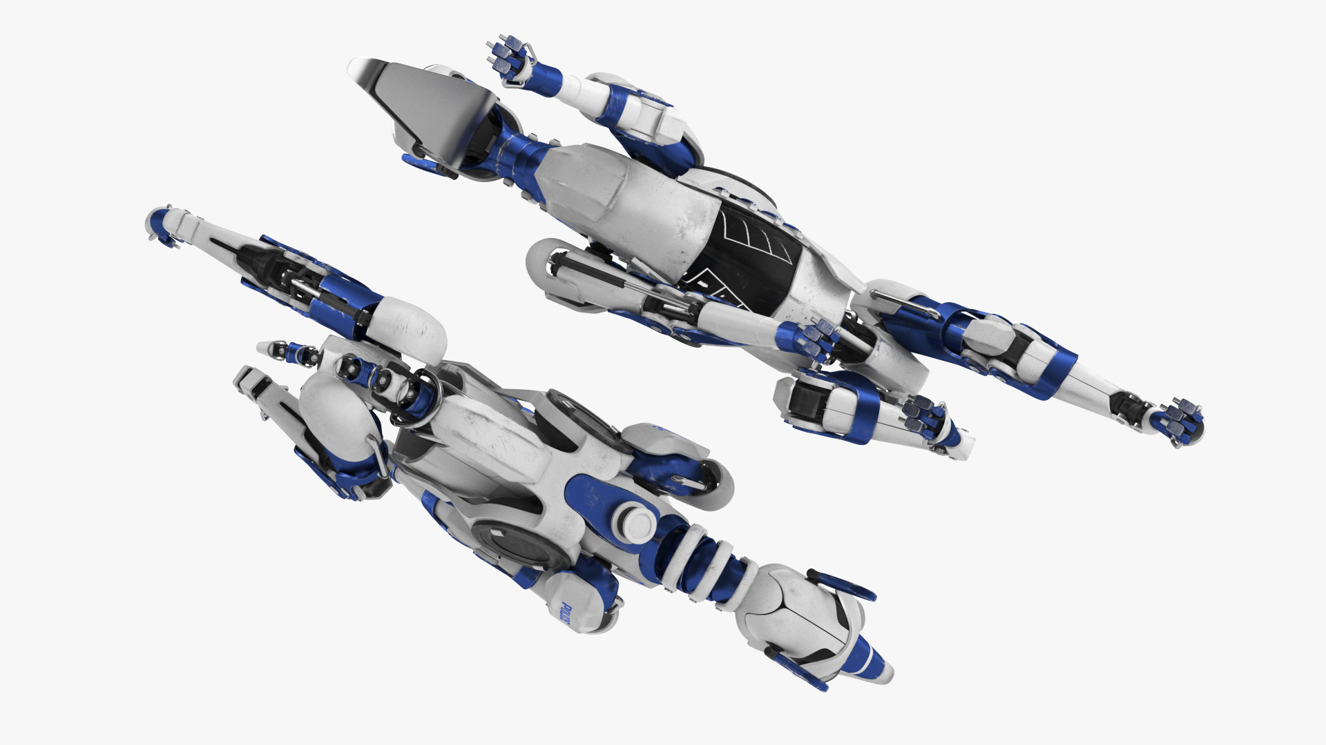 Futuristic Police Robot Dog Rigged 3D model