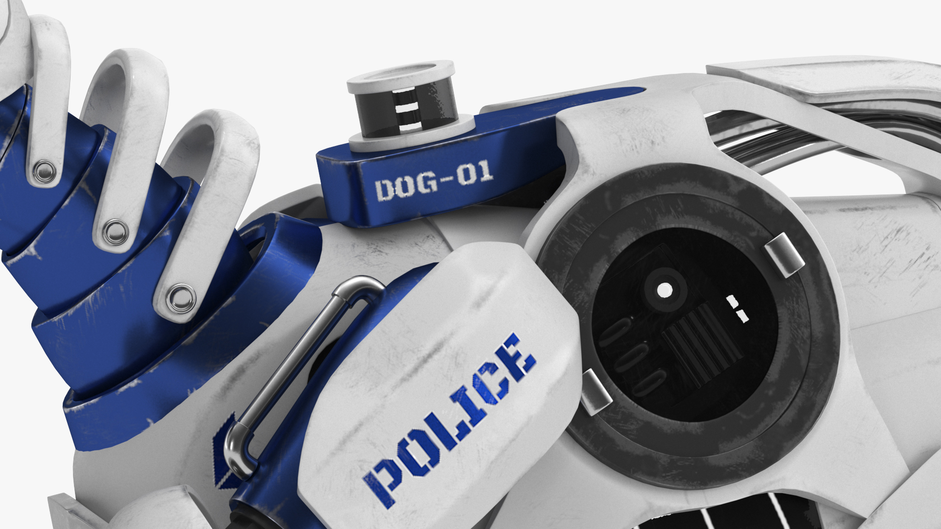 Futuristic Police Robot Dog Rigged 3D model
